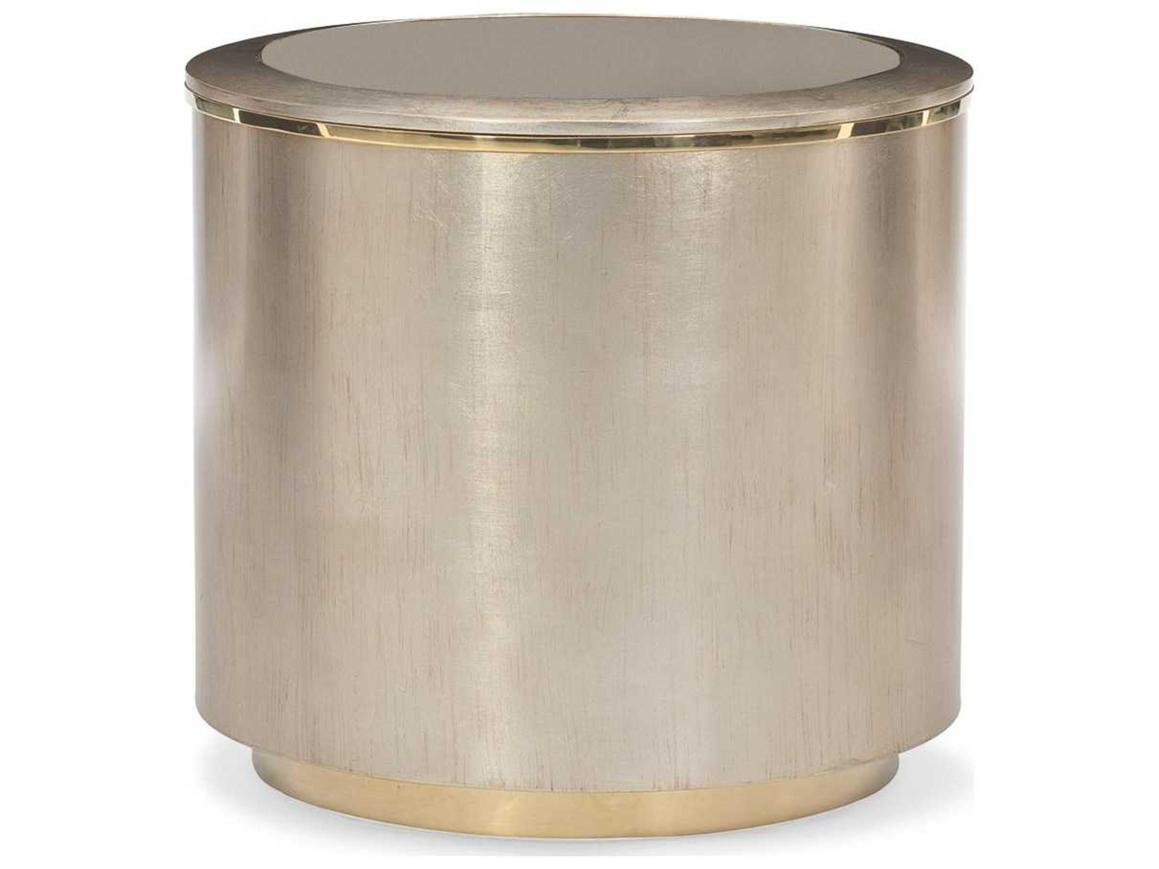 All Around Round Coffee Table in Auric and Gold Bullion with Mirror Top