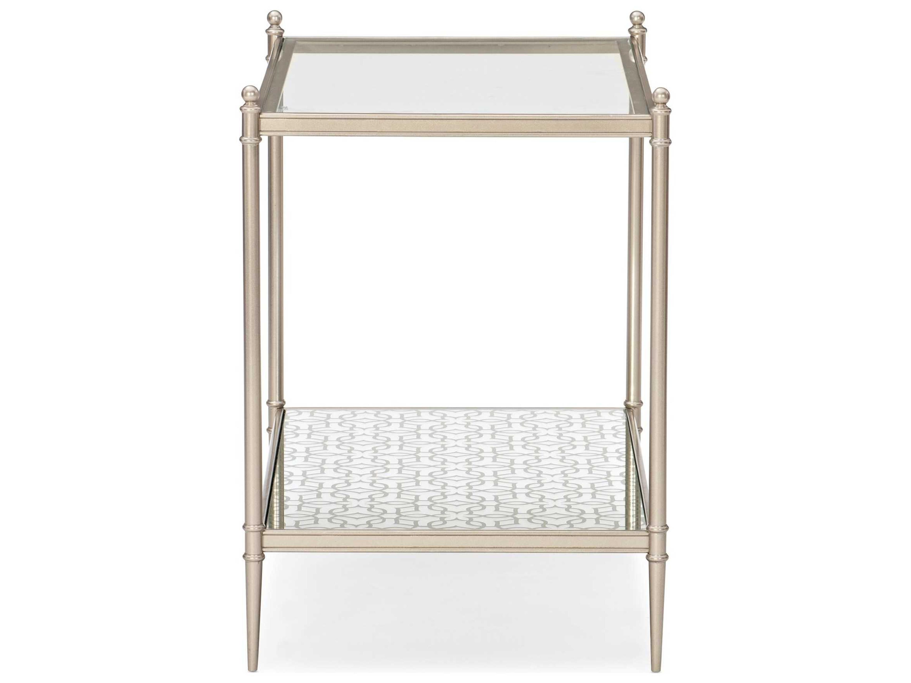 Caracole Classic Perfectly Adaptable Square Glass Neutral Metallic End Table