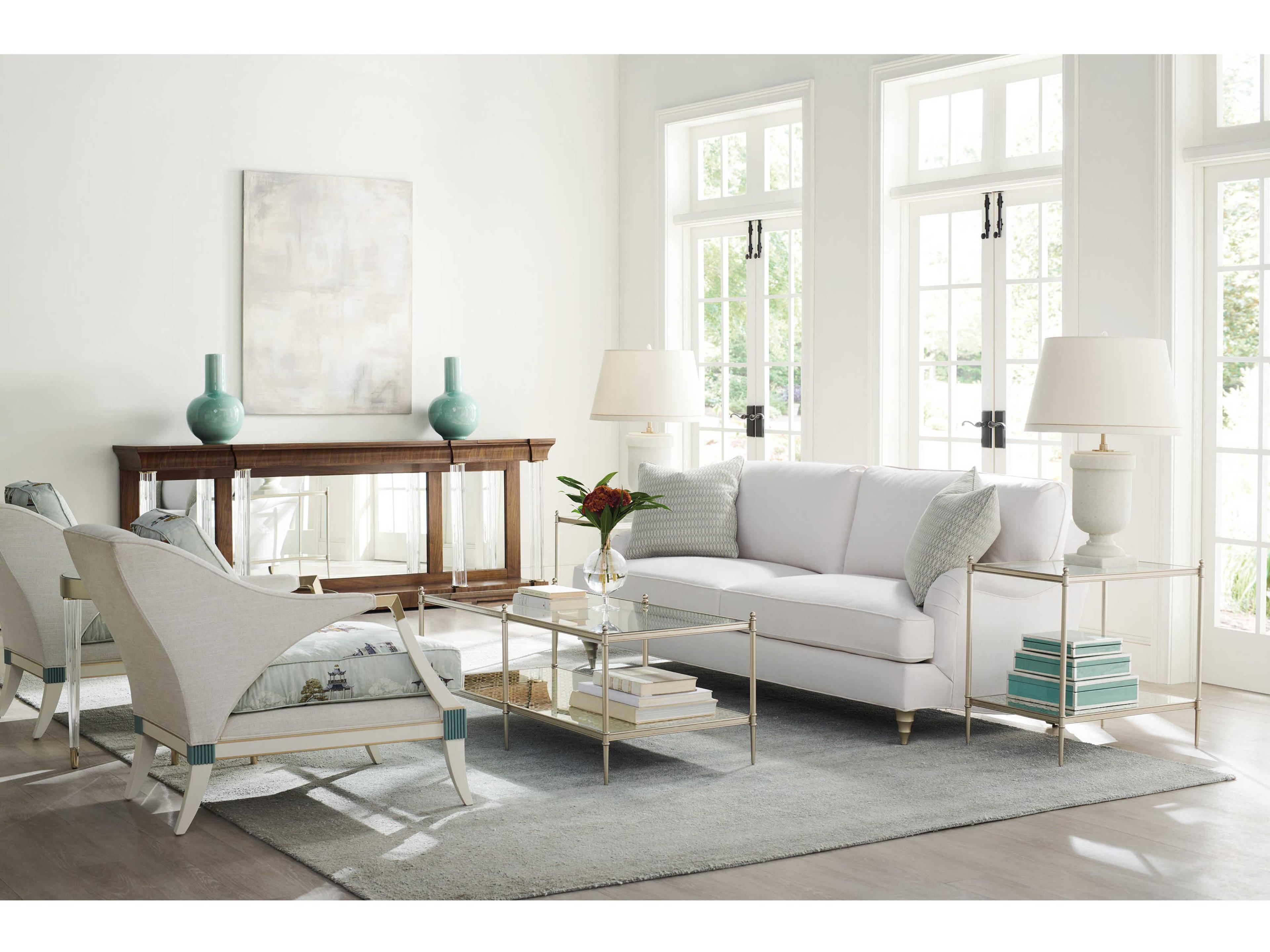 Caracole Classic Perfectly Adaptable Square Glass Neutral Metallic End Table