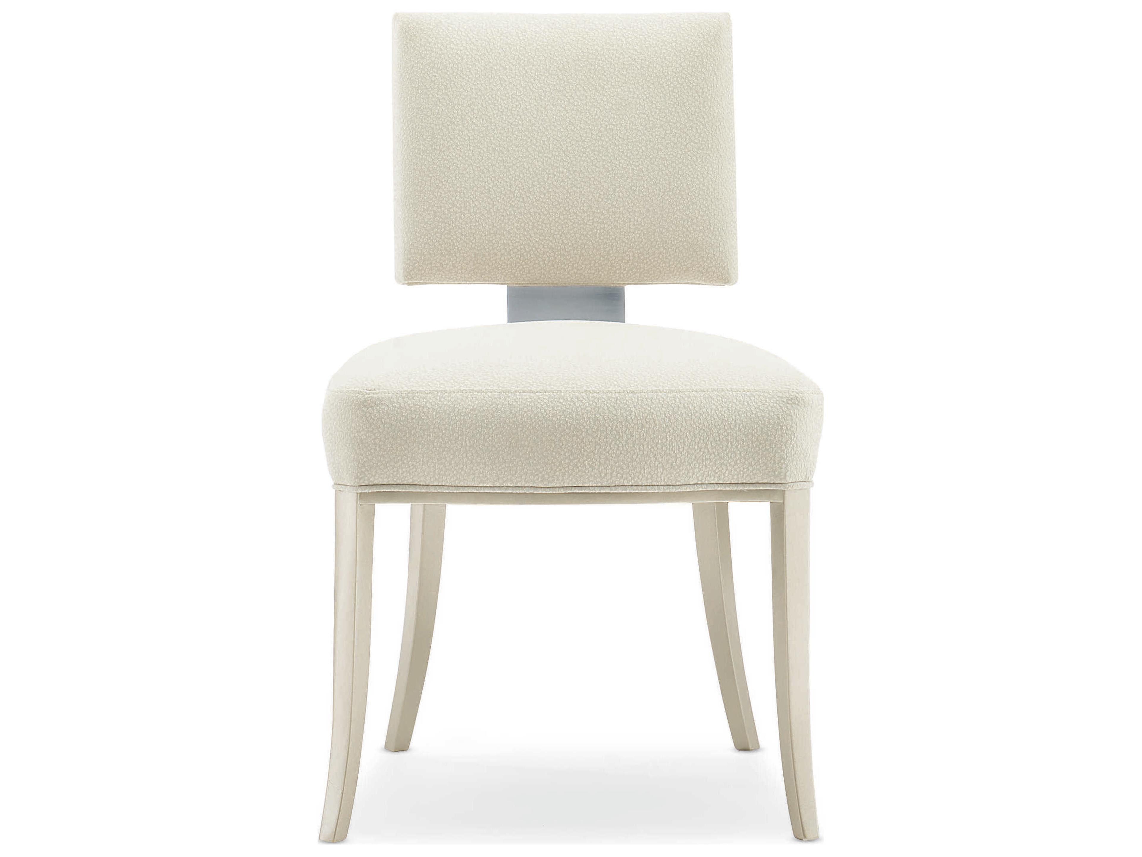 Caracole Classic Reserved Seating White Upholstered Side Dining Chair