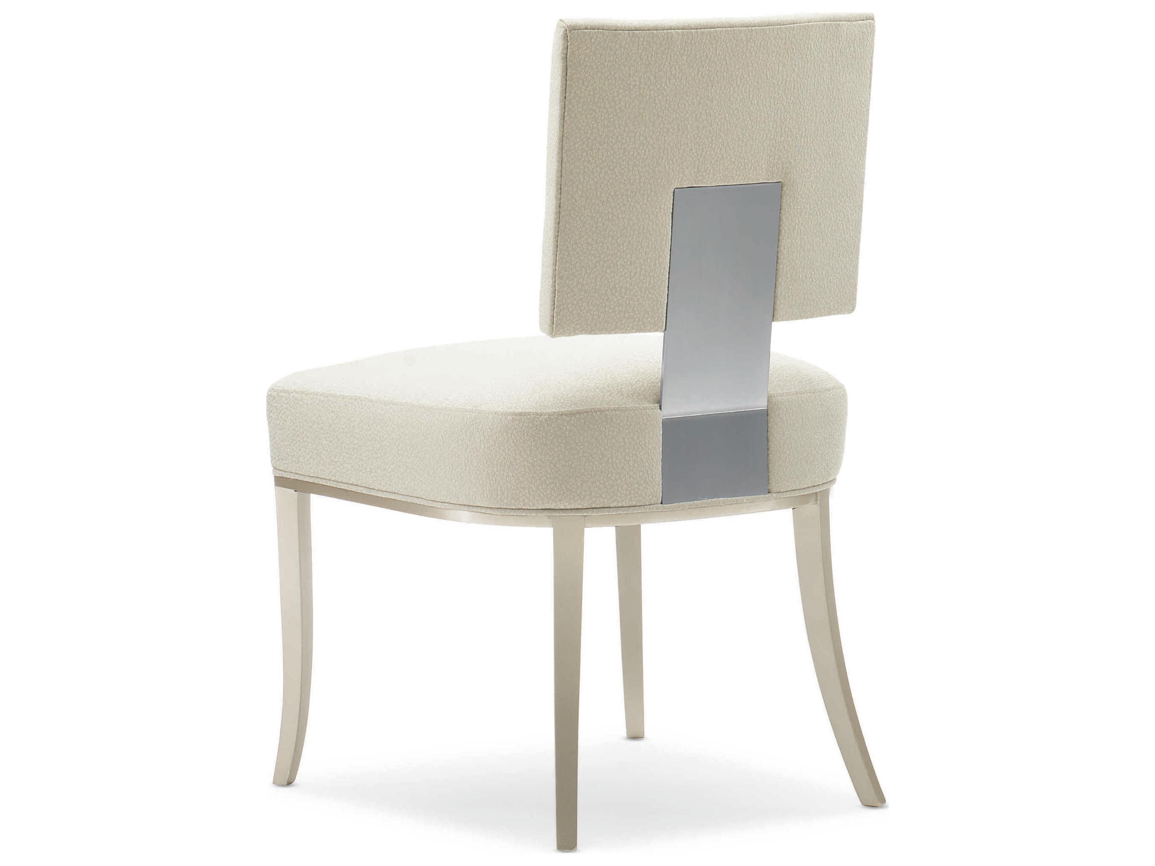 Caracole Classic Reserved Seating White Upholstered Side Dining Chair