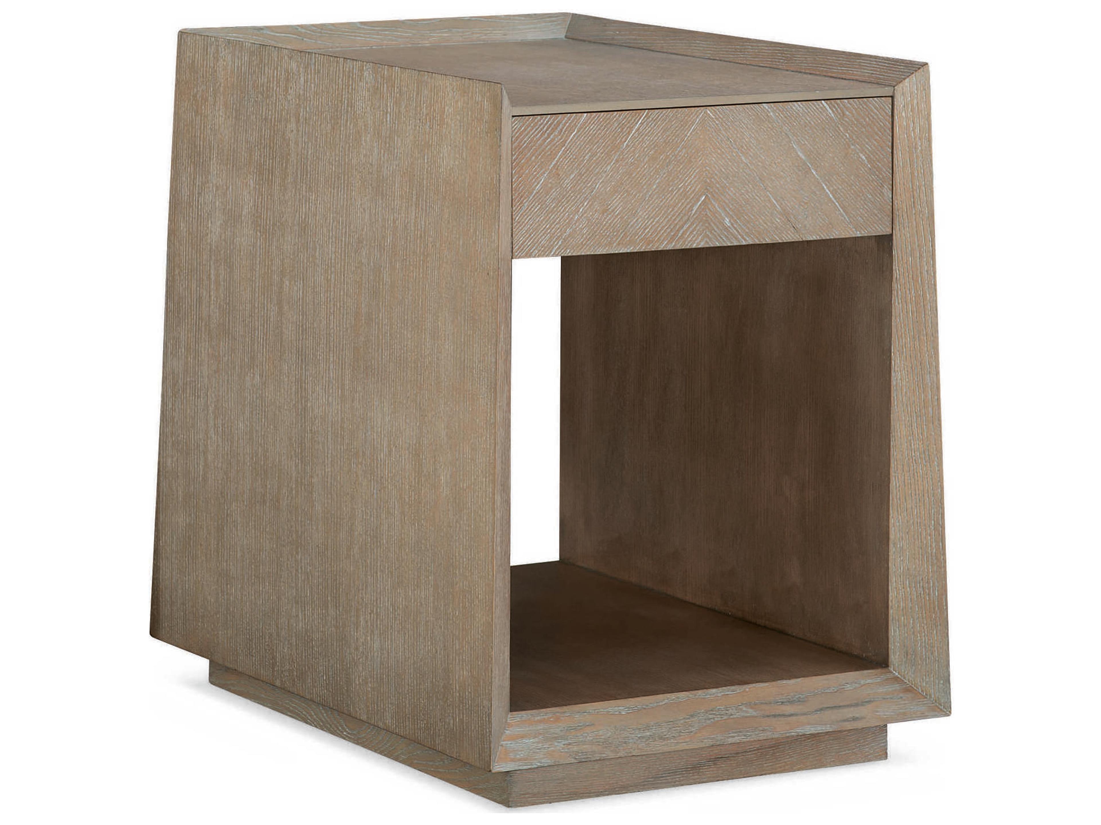 Caracole Classic Bridges Rectangular Ash Driftwood Sundance Gold End Table