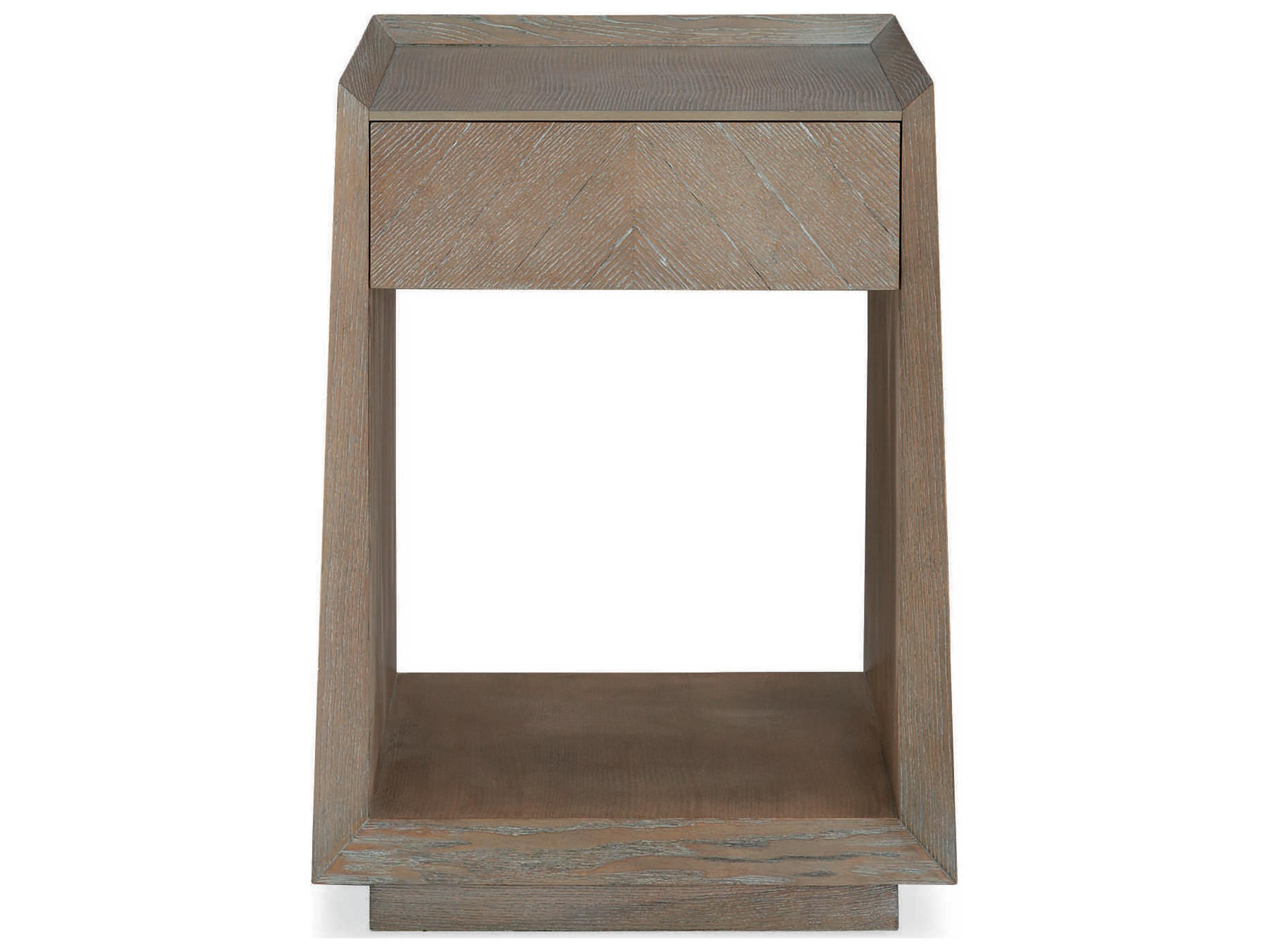 Caracole Classic Bridges Rectangular Ash Driftwood Sundance Gold End Table