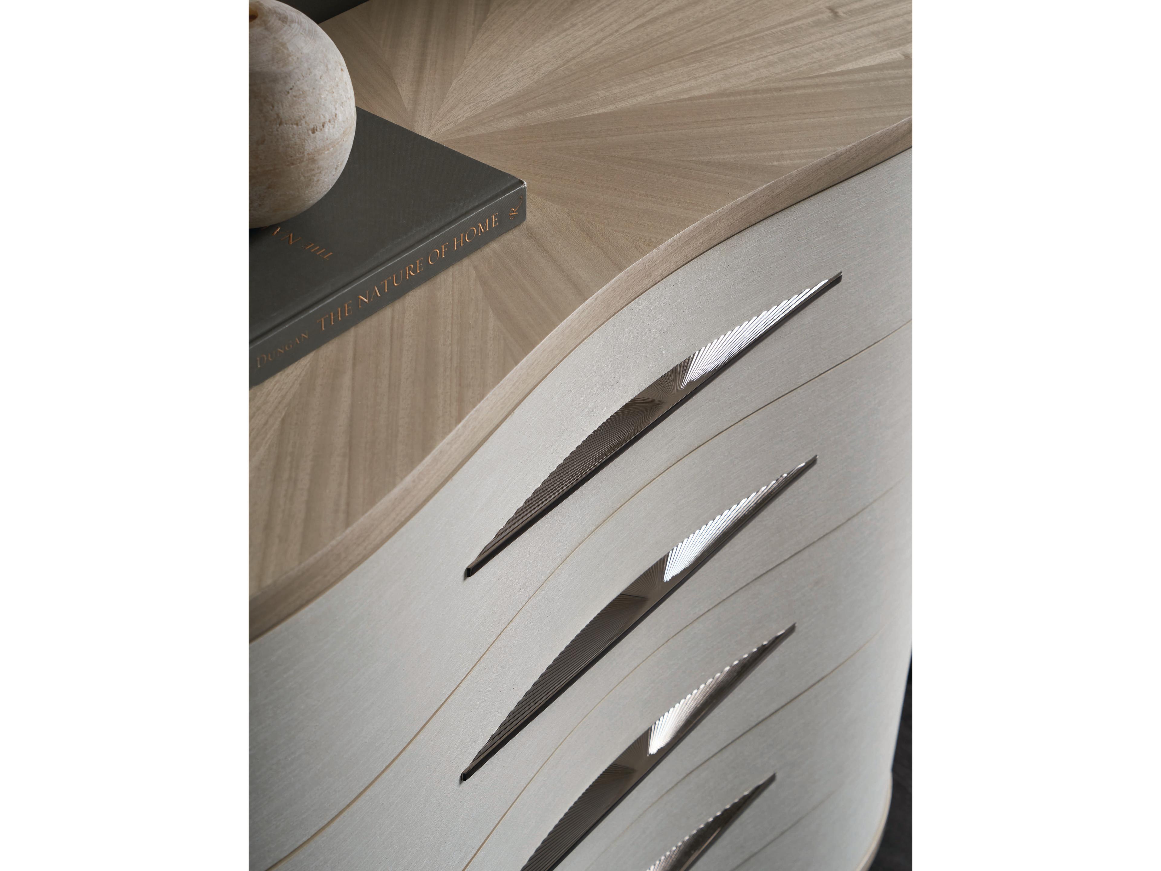 Caracole Classic Meandrous 5-Drawers Beige Birch Wood Dresser