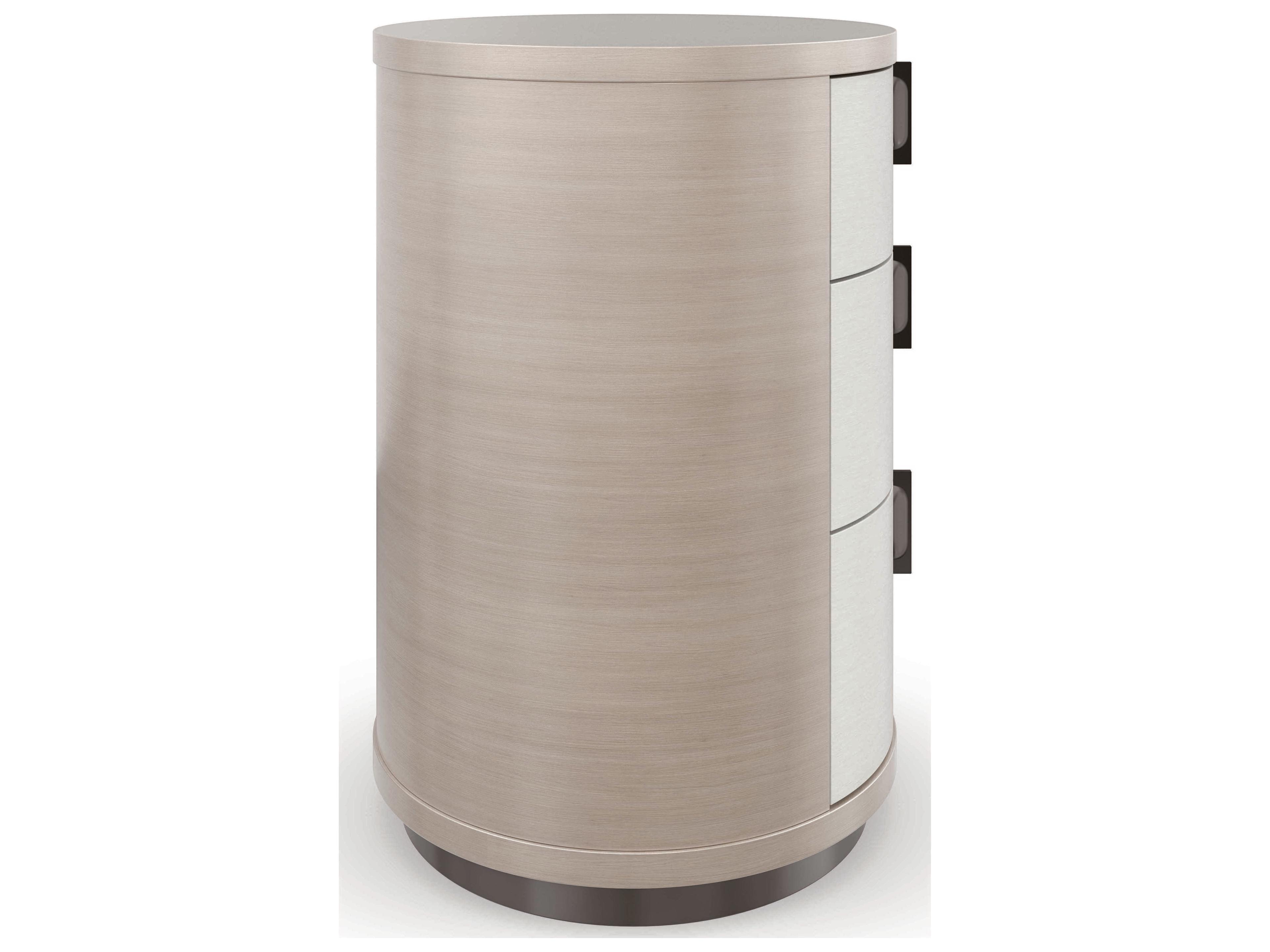 Caracole Classic Wandering 3-Drawers Beige Birch Wood Nightstand