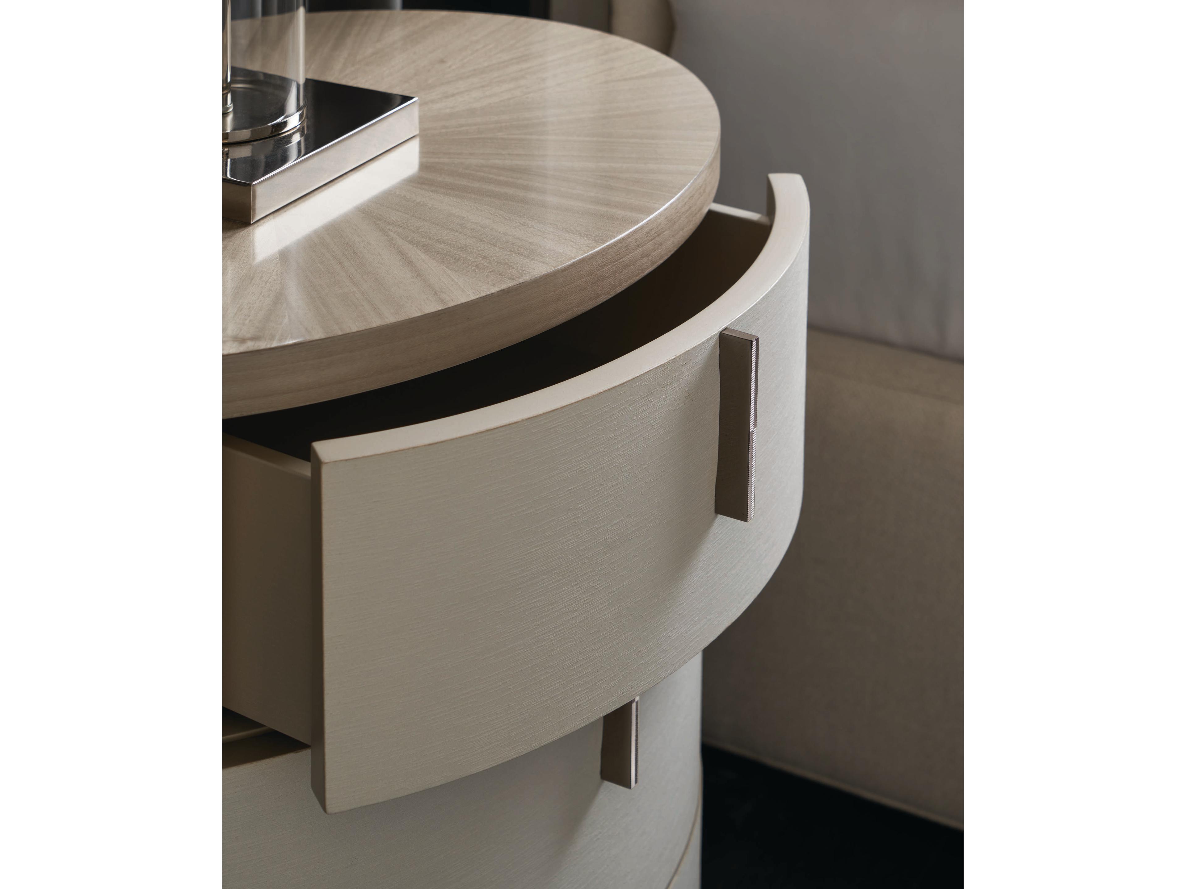 Caracole Classic Wandering 3-Drawers Beige Birch Wood Nightstand