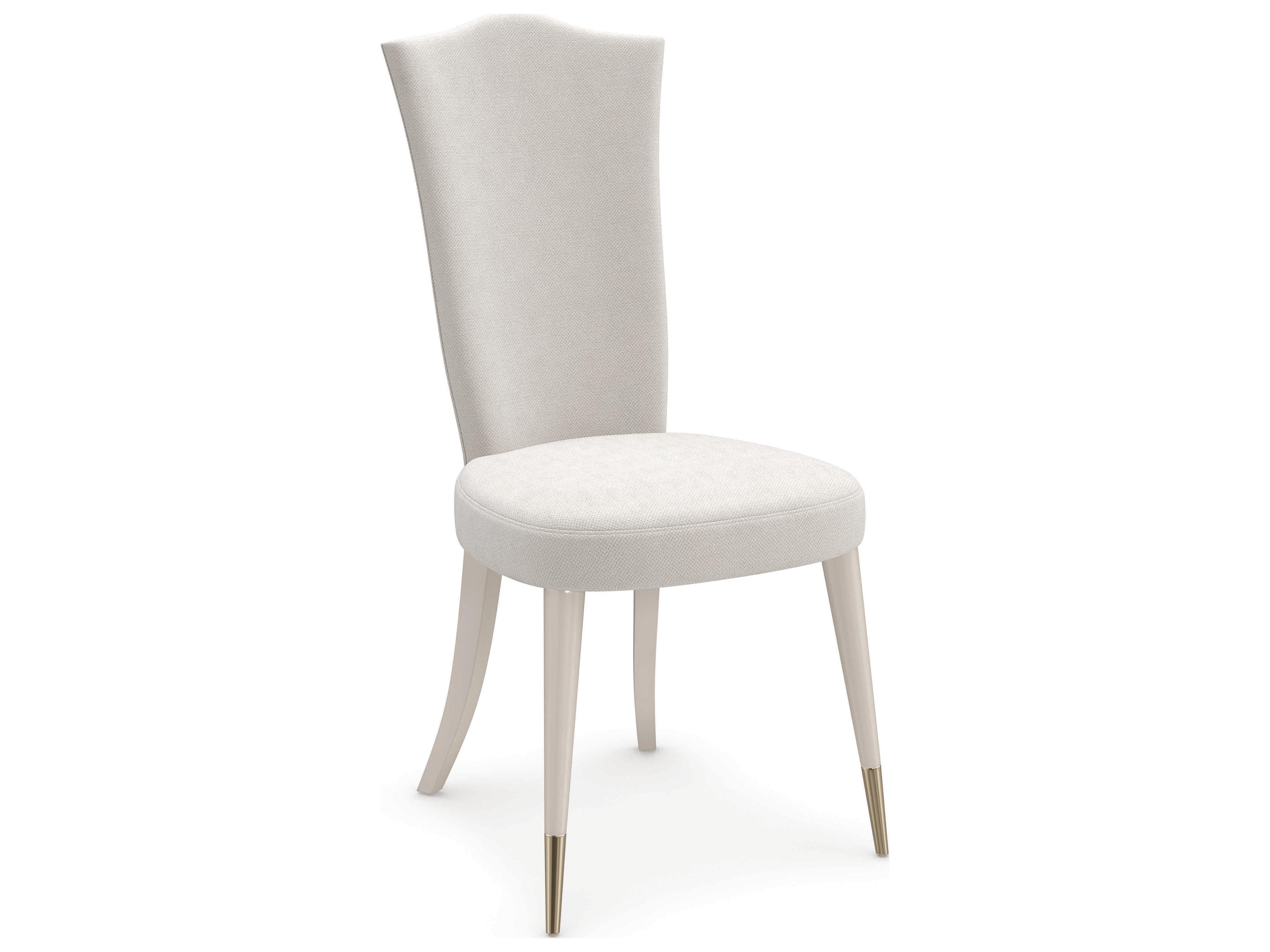 Classic Cherub Birch Wood White Upholstered Side Dining Chair