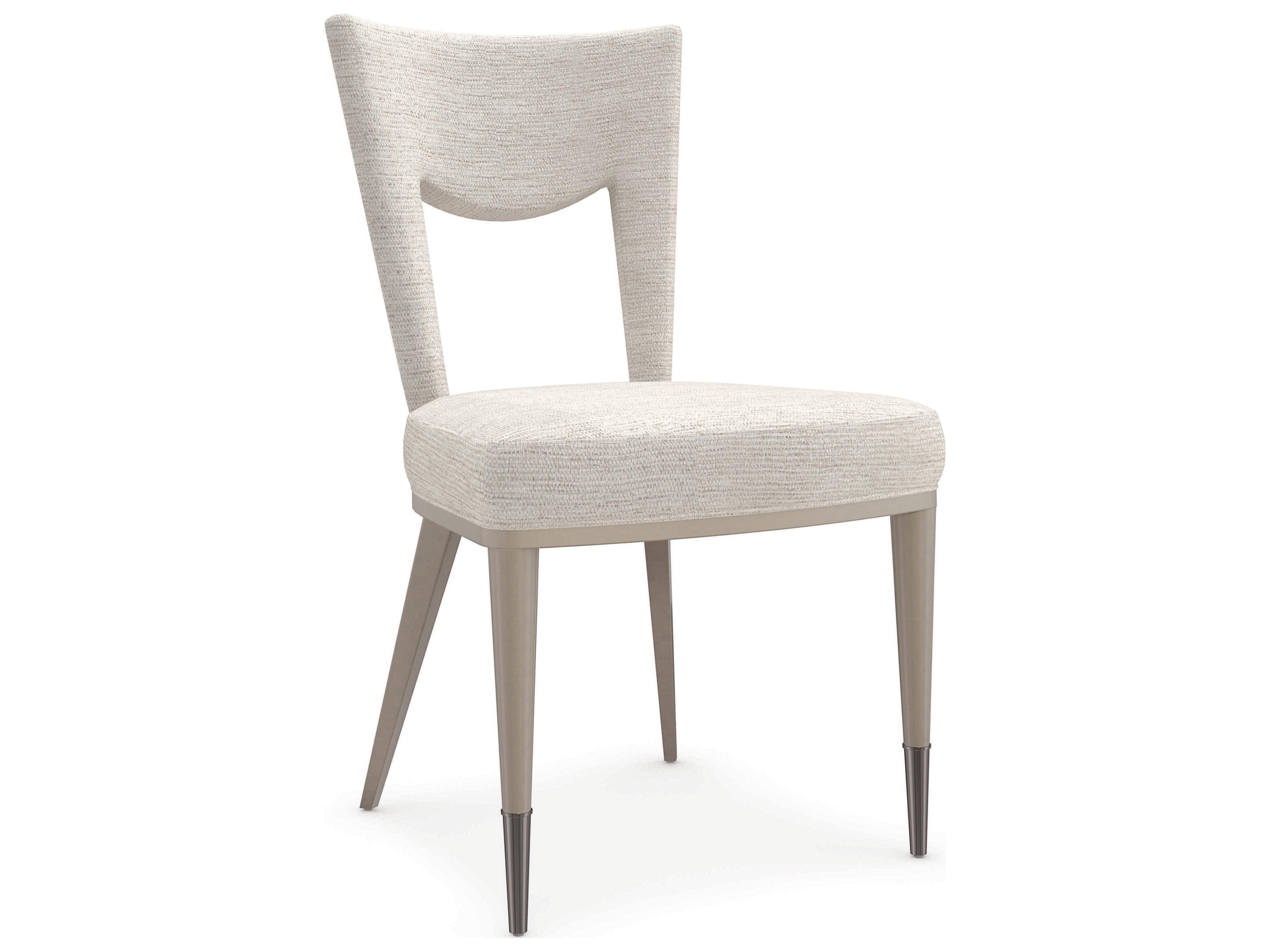 Classic Strata Birch Wood White Upholstered Side Dining Chair
