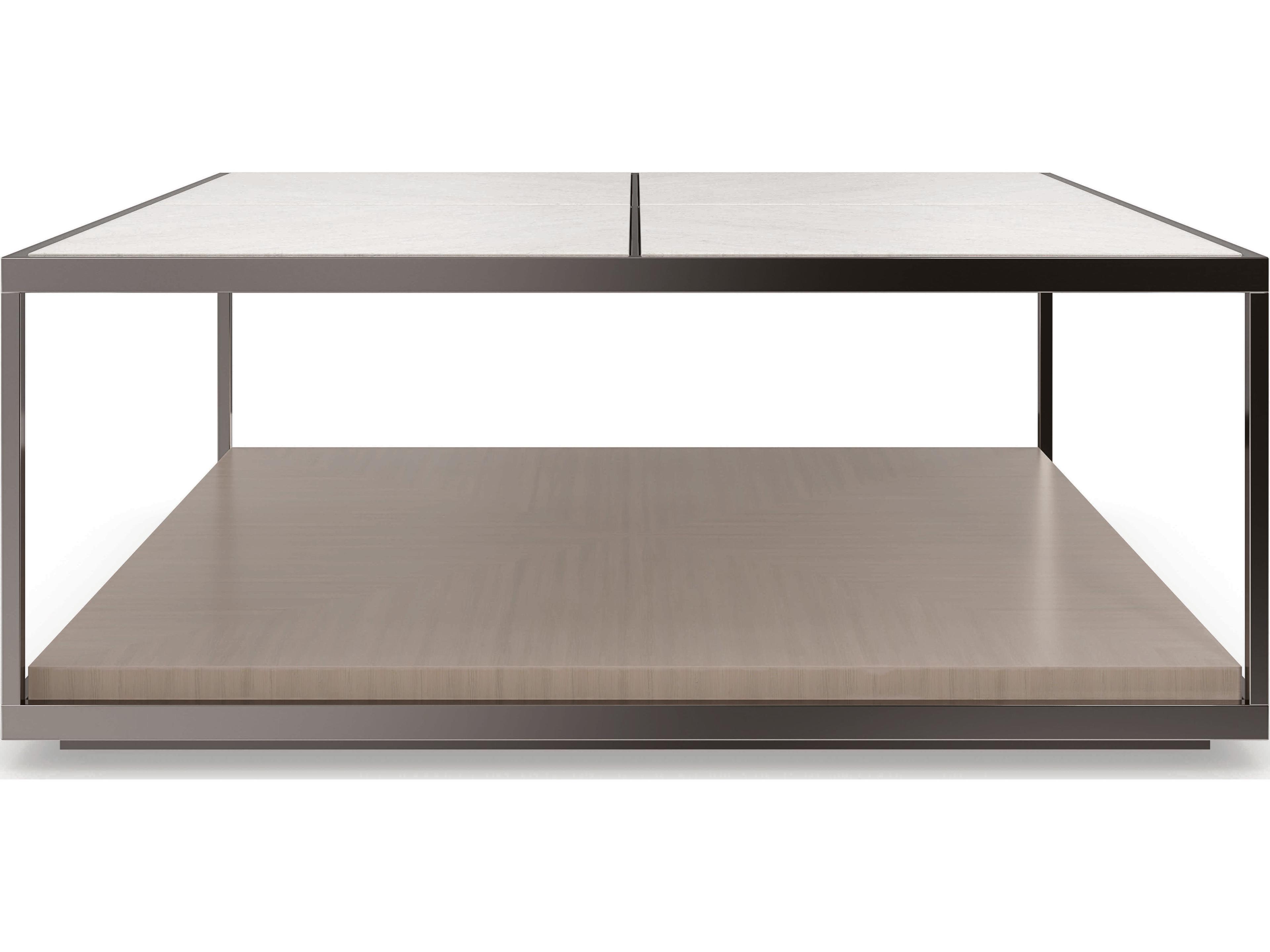 Caracole Classic Cartesin Square Stone Deep Bronze Woodland Grey Coffee Table