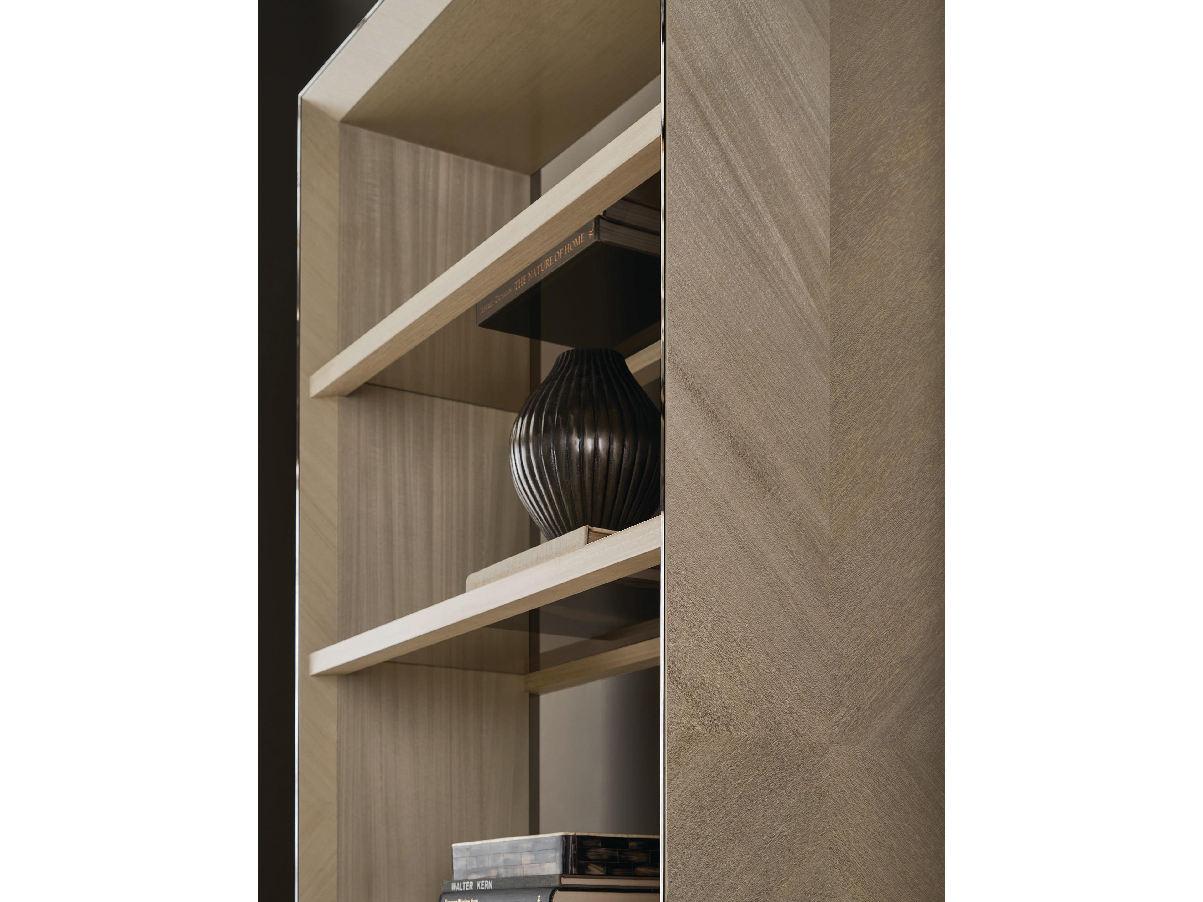 Caracole Classic High Rise Moonstone Deep Bronze Seal Skin Bookcase