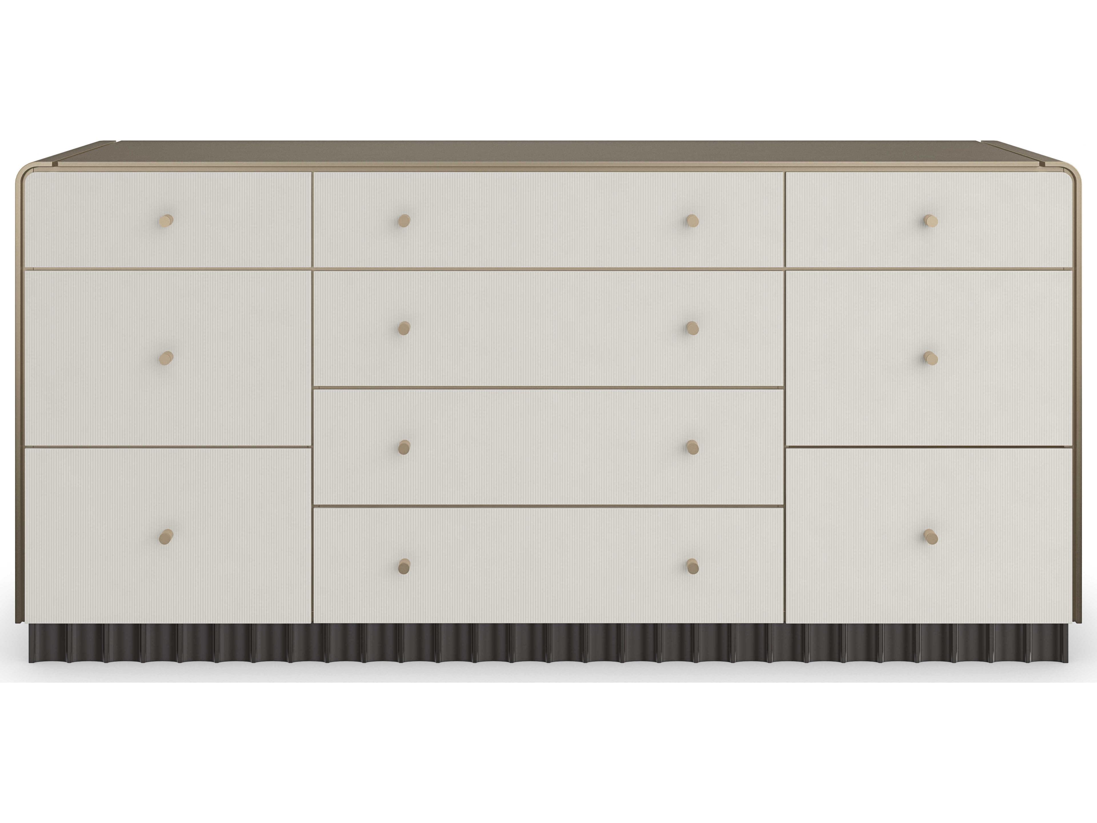 Caracole Classic Circadian 10-Drawers White Poplar Wood Dresser