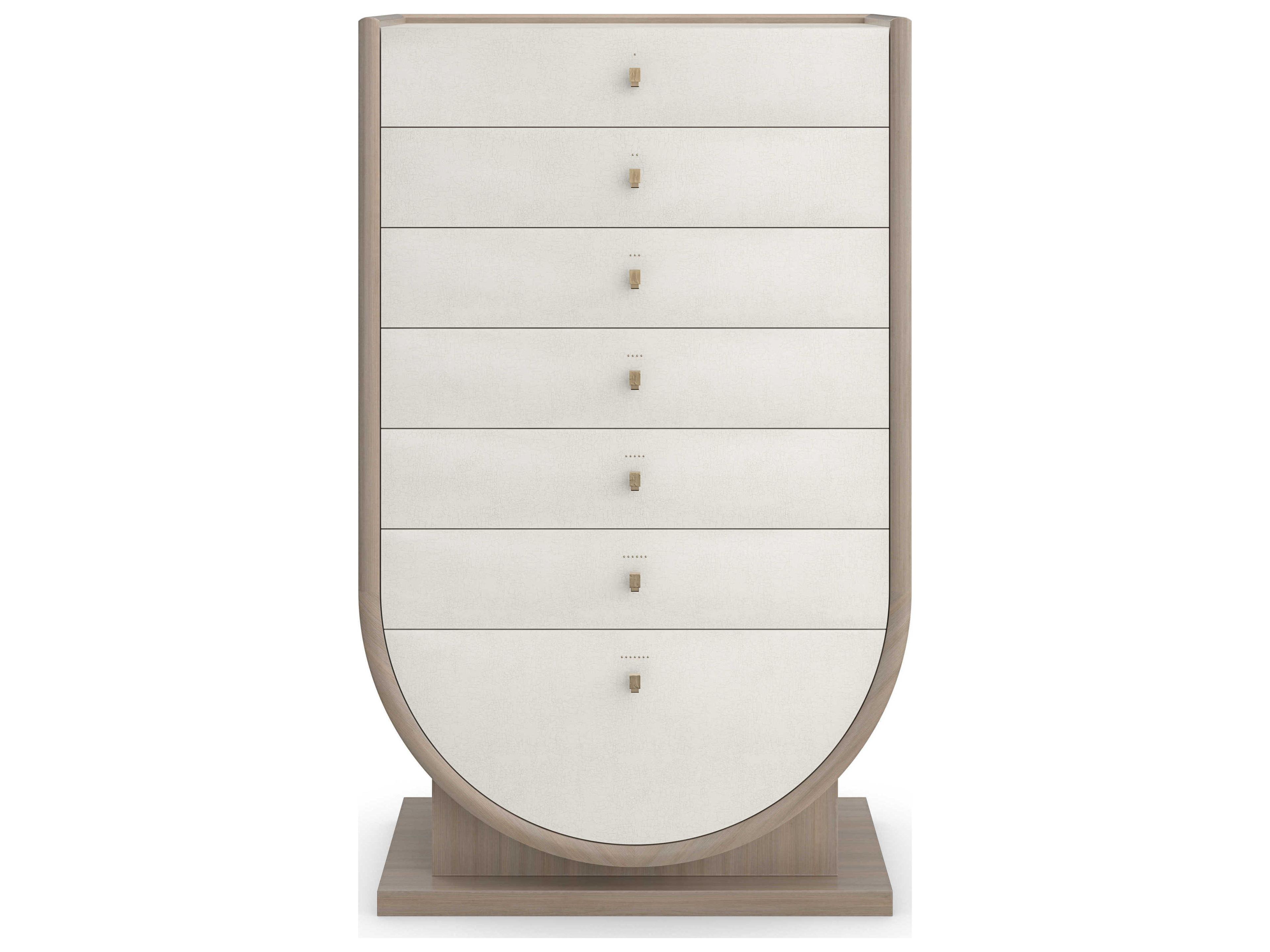 Caracole Classic Amphora 7-Drawers Ivory Craze White Poplar Wood Accent Chest