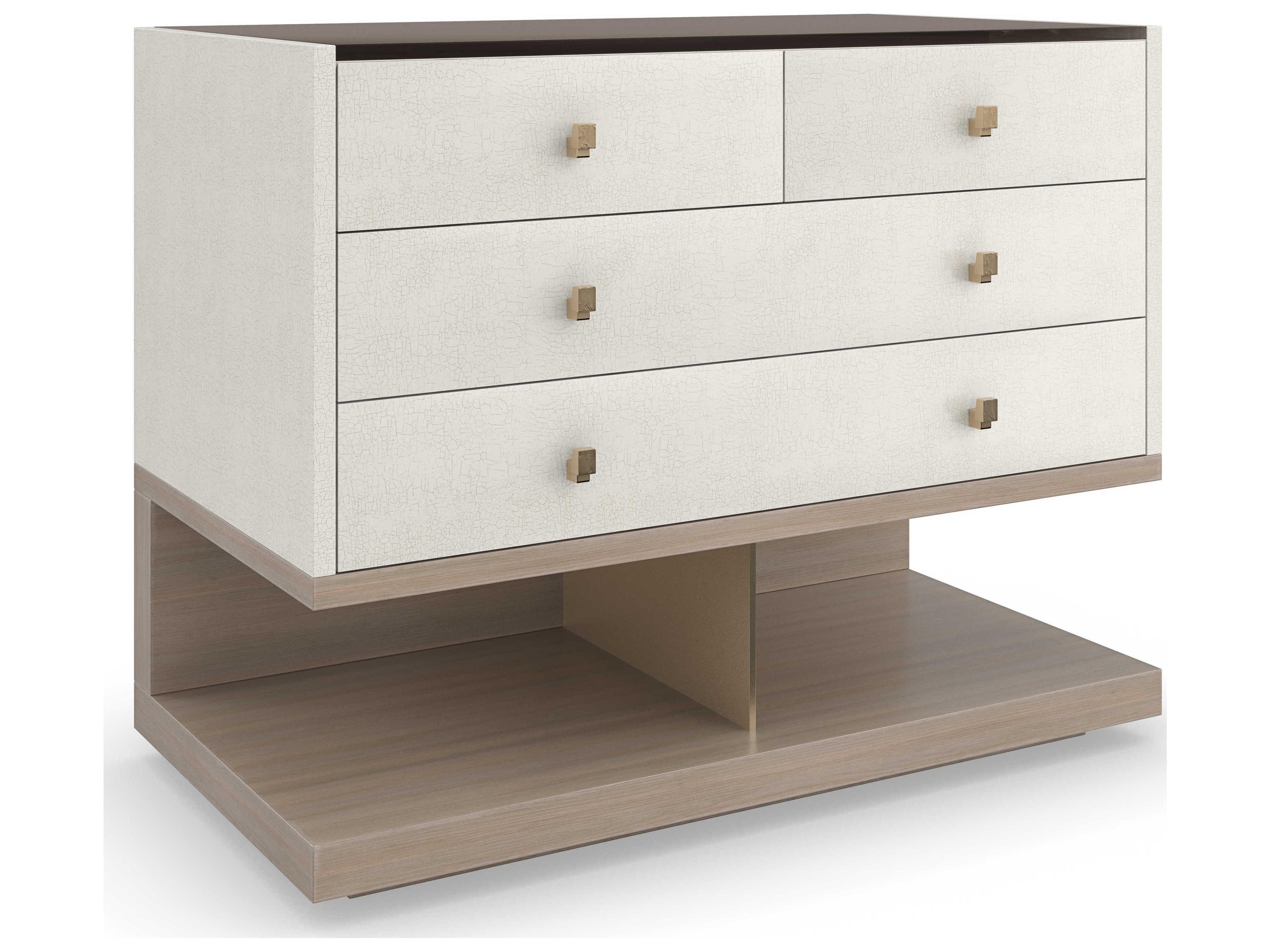 Caracole Classic Odyssey White Poplar Wood Nightstand