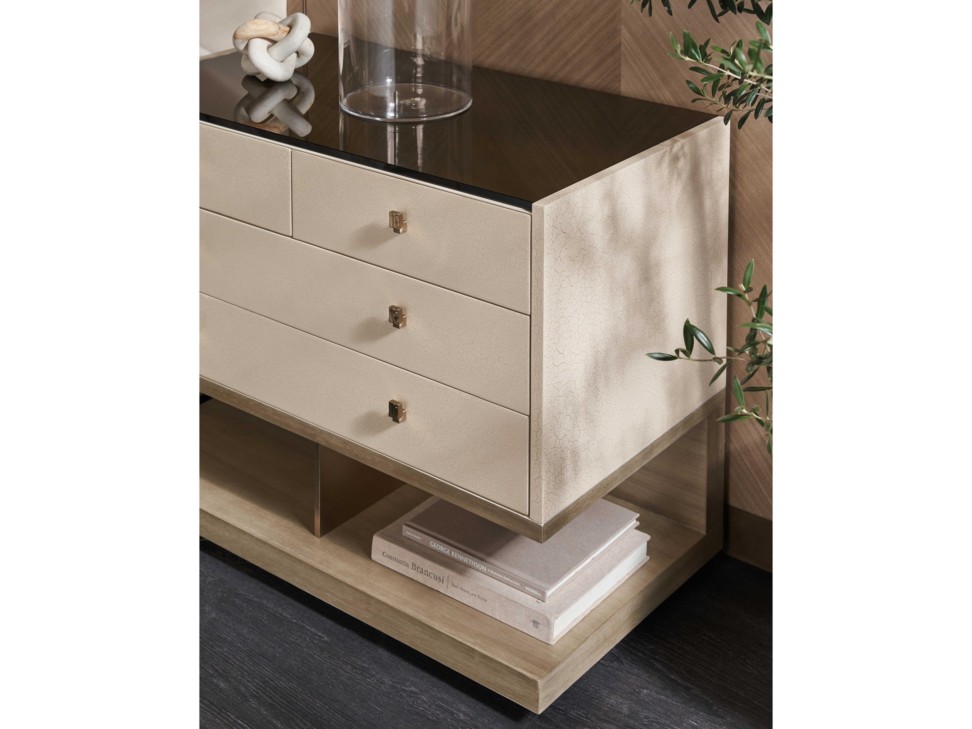Caracole Classic Odyssey White Poplar Wood Nightstand