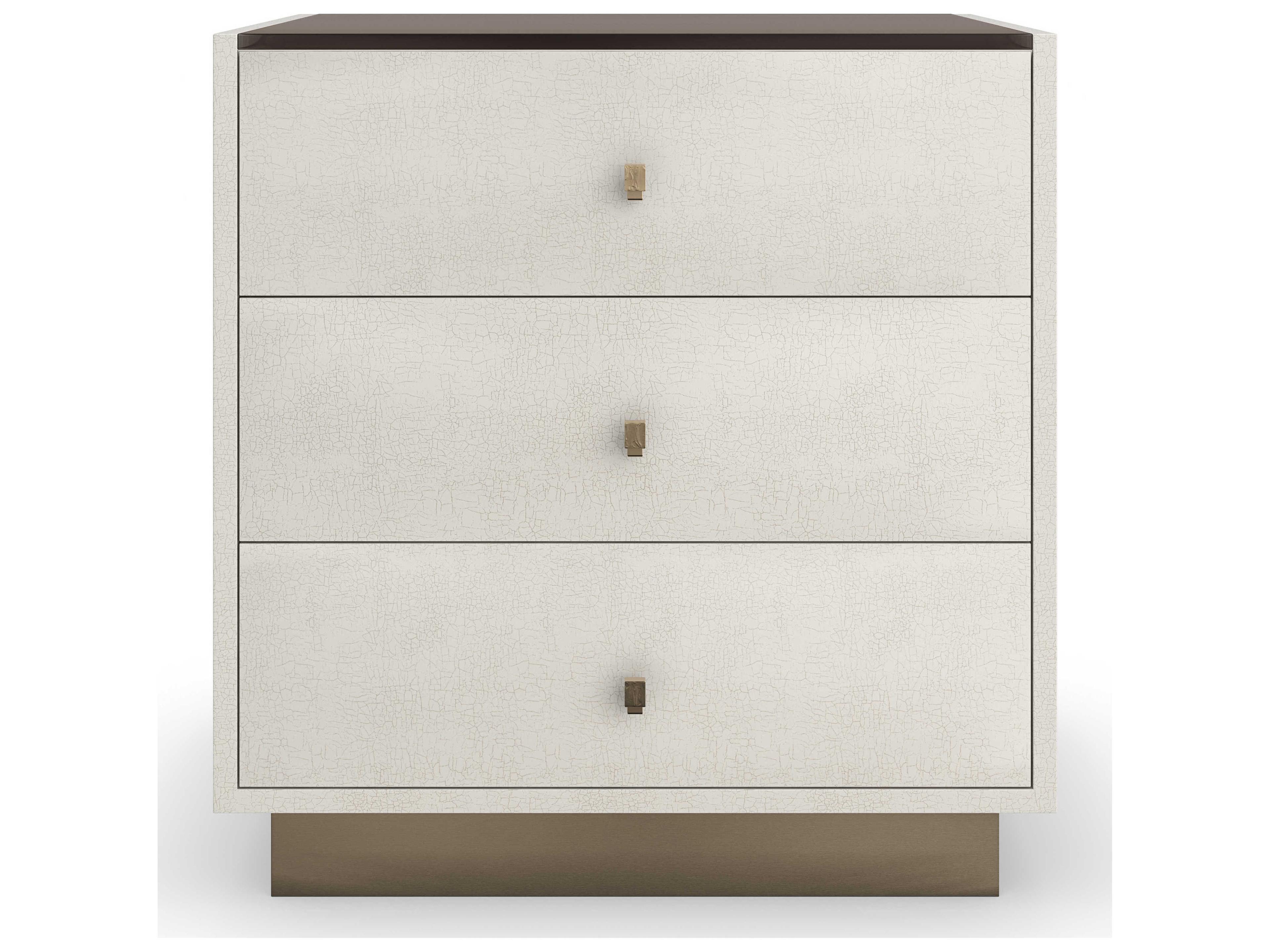 Caracole Classic Iliad 3-Drawers White Poplar Wood Nightstand