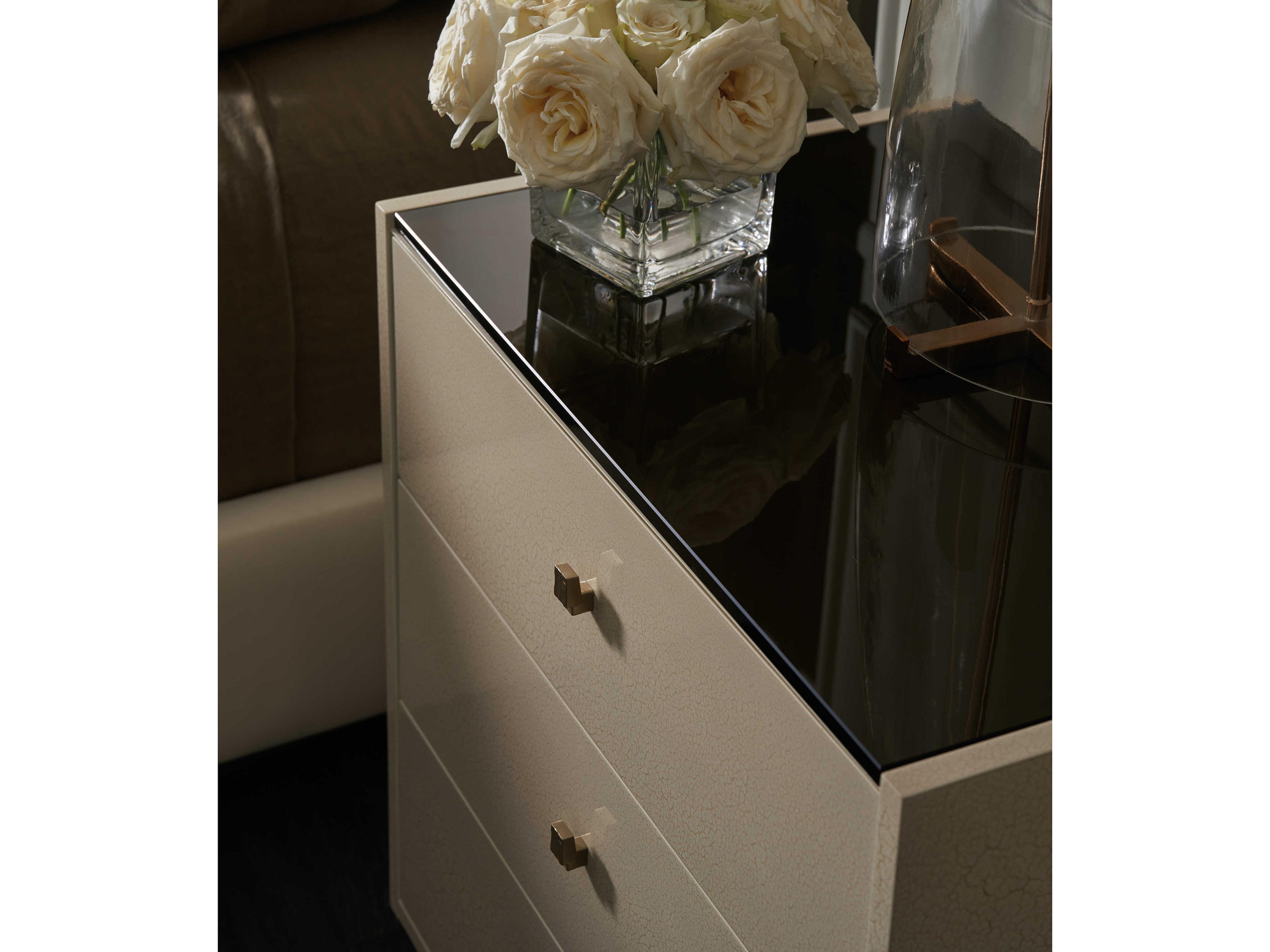 Caracole Classic Iliad 3-Drawers White Poplar Wood Nightstand