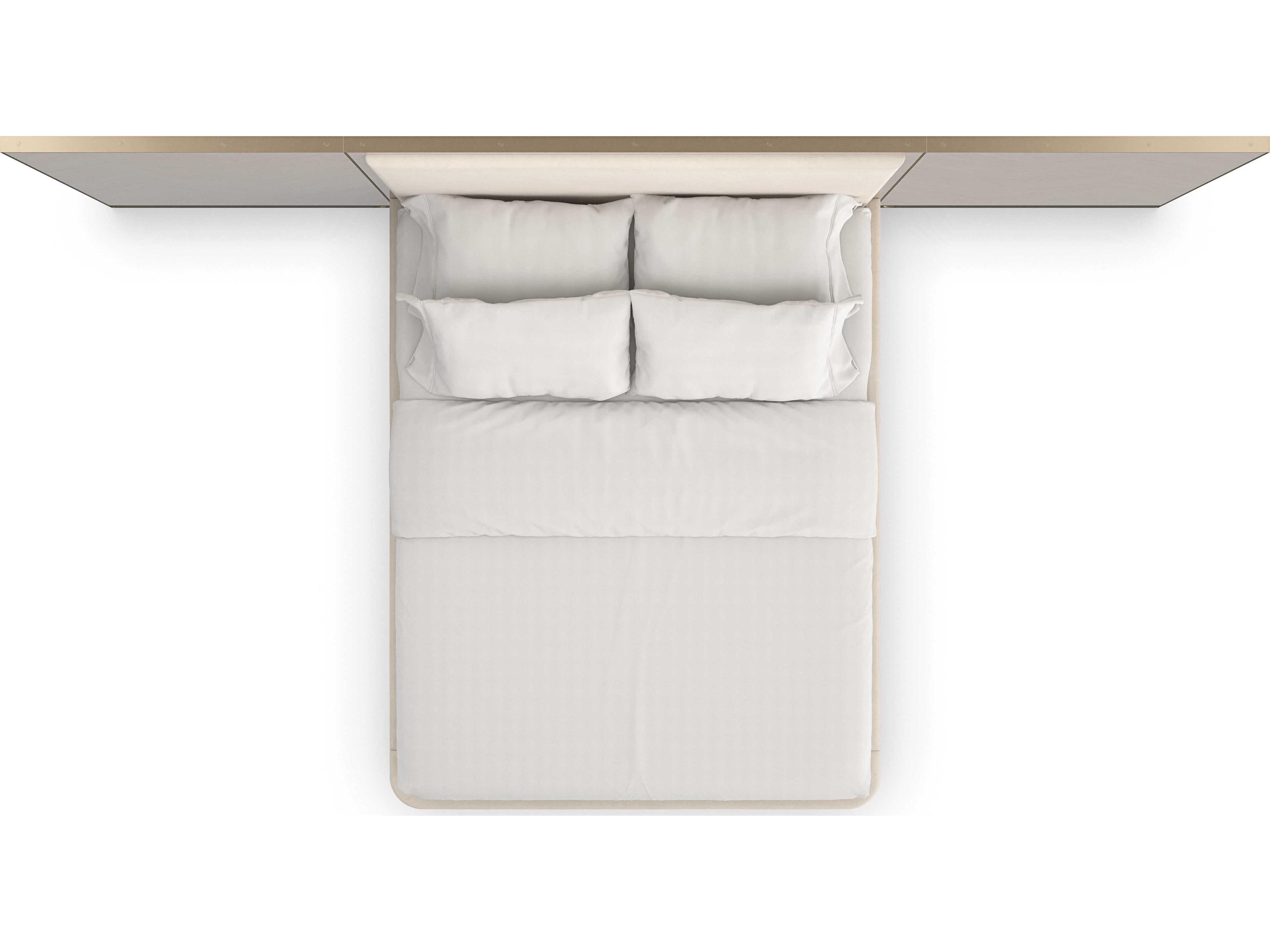 Caracole Classic Anthology Dry Martini White Beech Wood Upholstered Queen Platform Bed with Wings