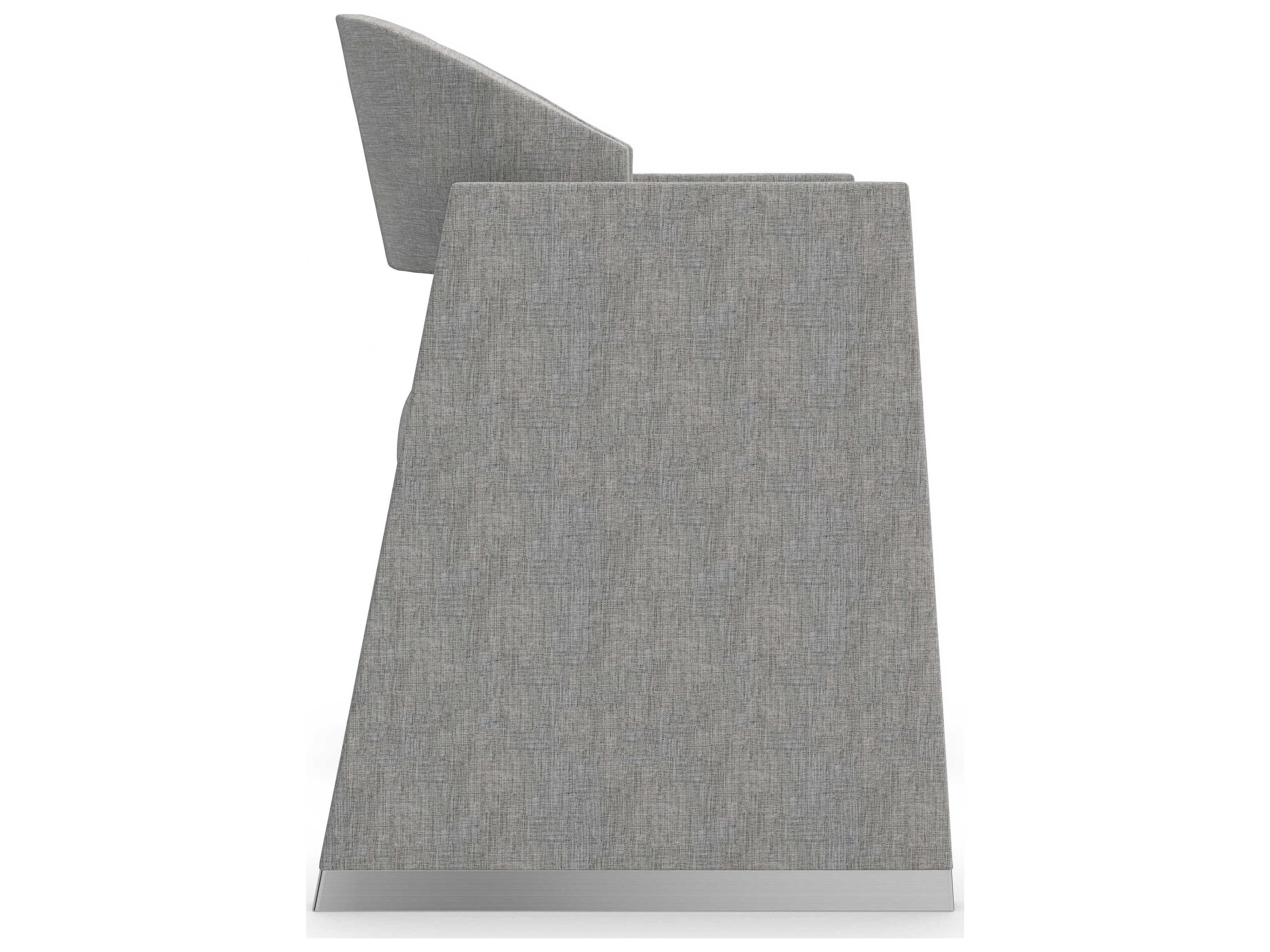 Caracole Classic Polish Off Gray Upholstered Arm Dining Chair