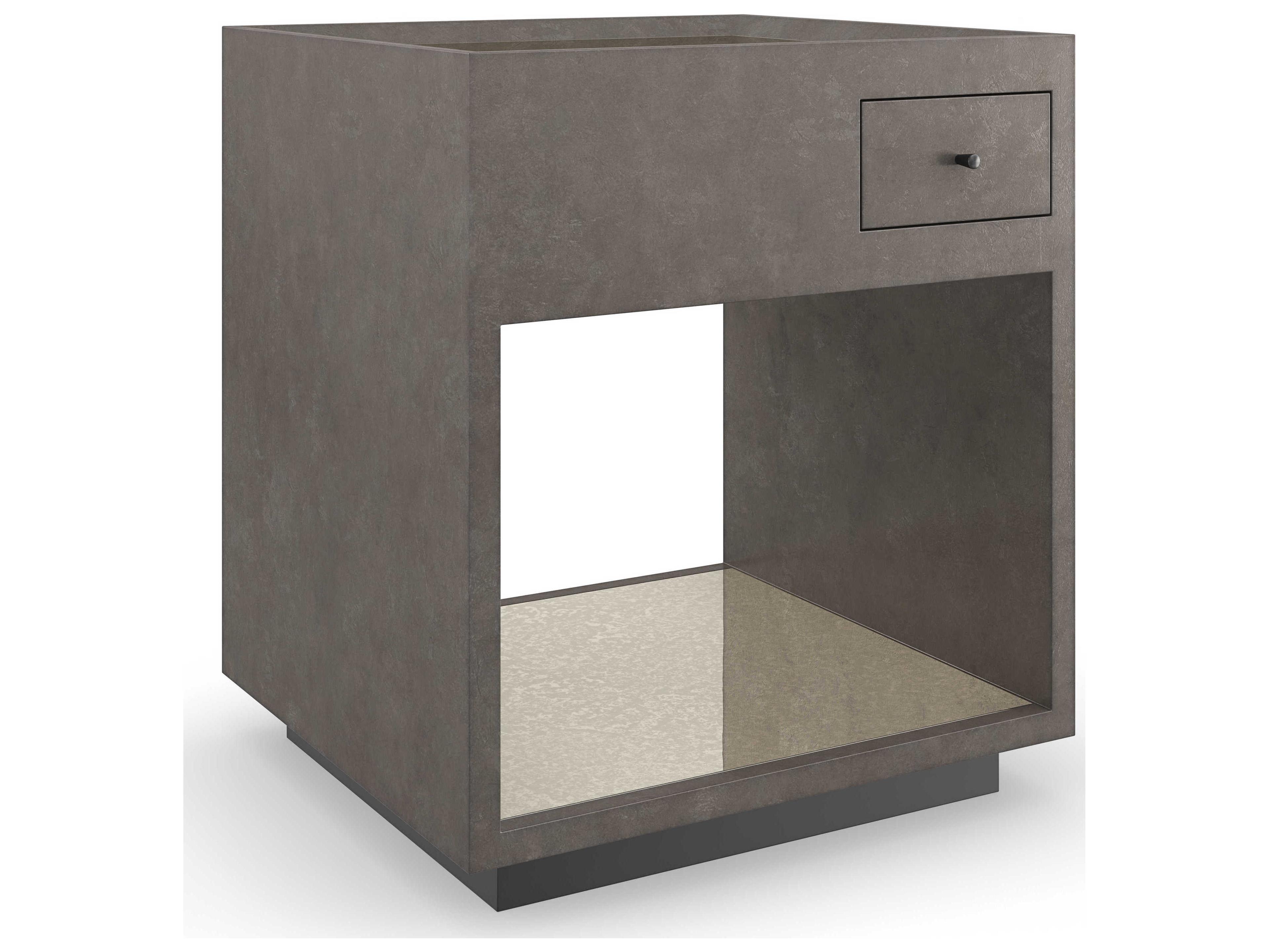 Caracole Classic Dark Matter Rectangular Mirror Twilight Frost End Table