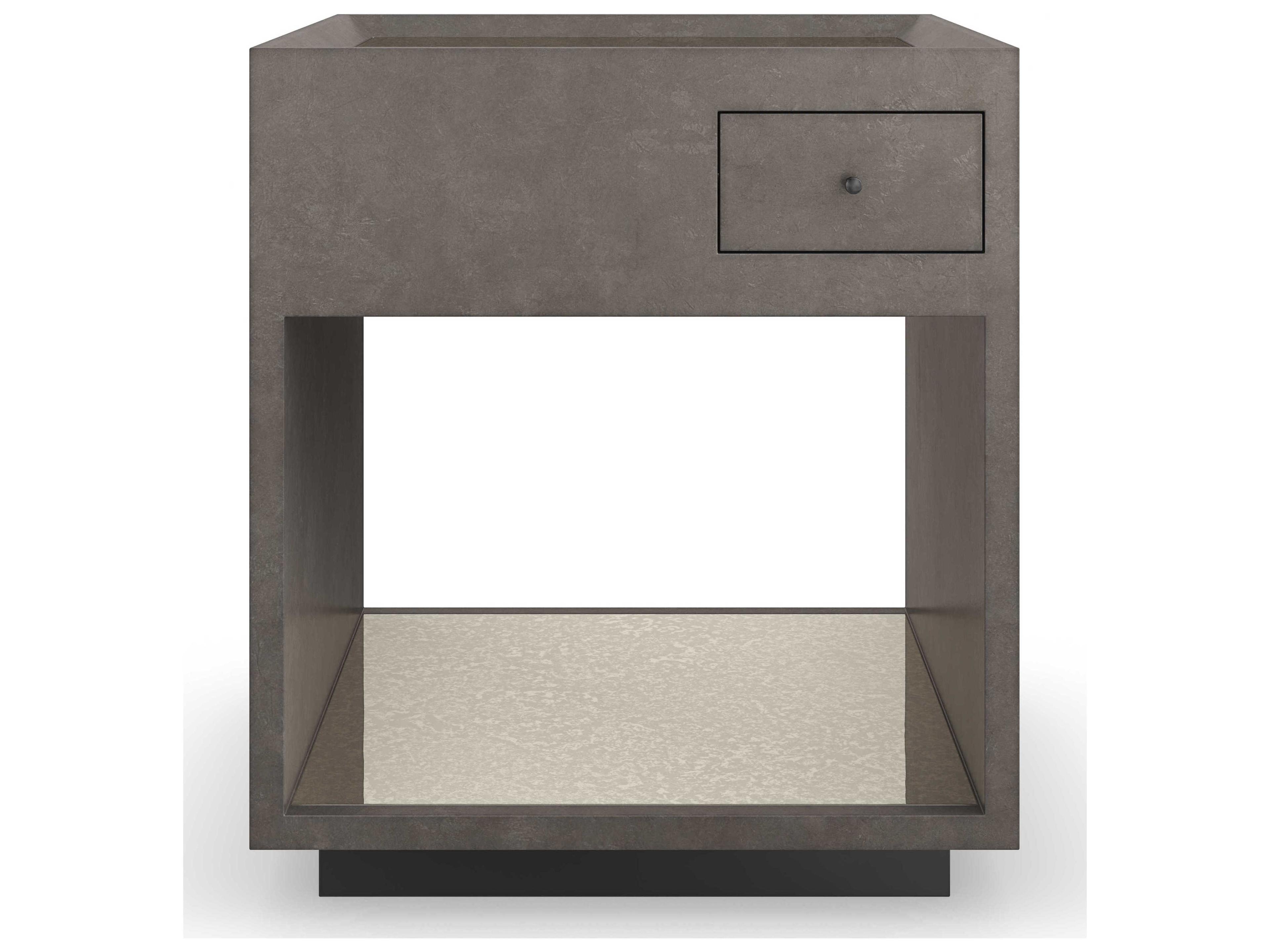 Caracole Classic Dark Matter Rectangular Mirror Twilight Frost End Table