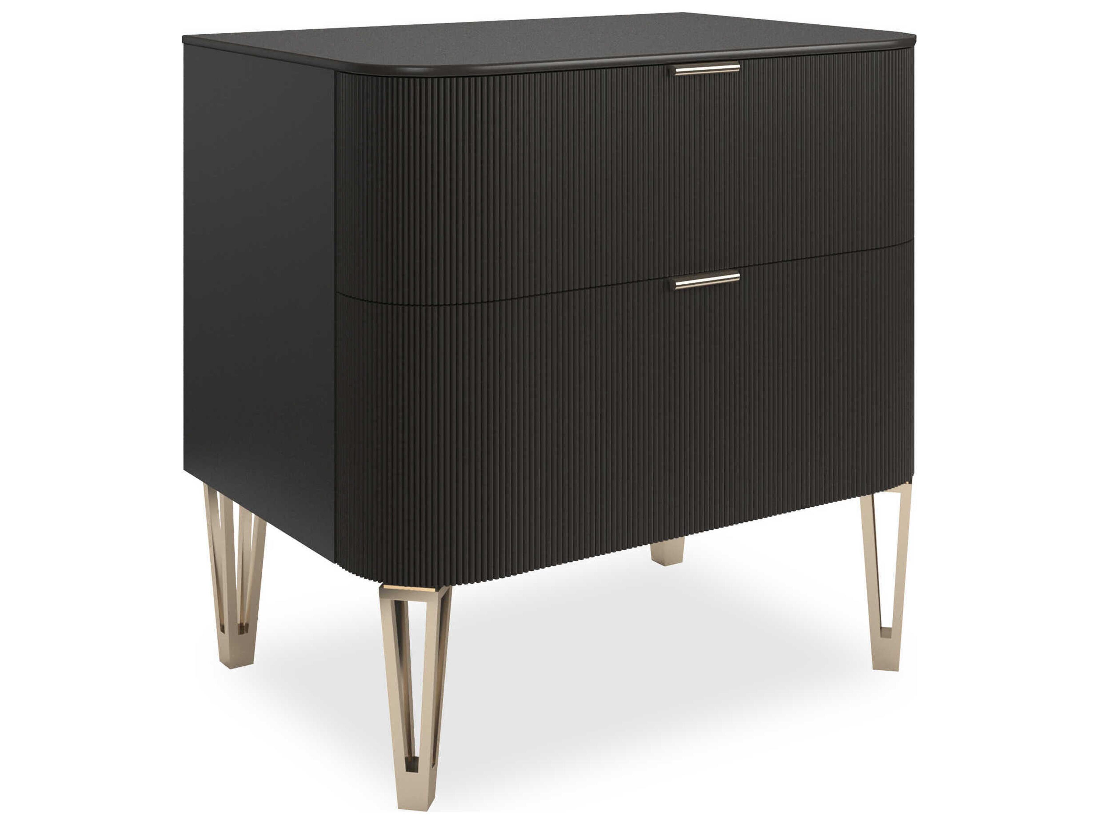 Caracole Classic True Love 2-Drawers Brown Birch Wood Nightstand