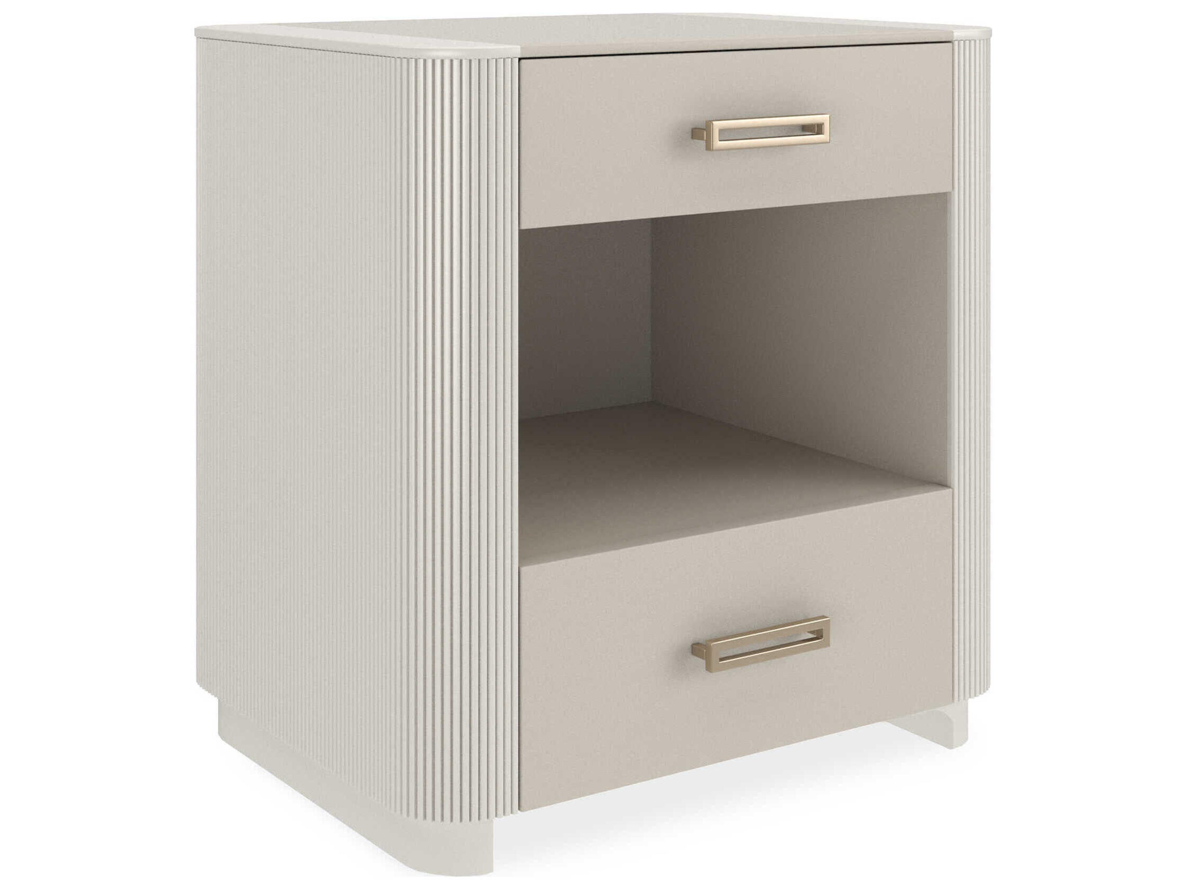 Classic Love 2-Drawers White Birch Wood Nightstand