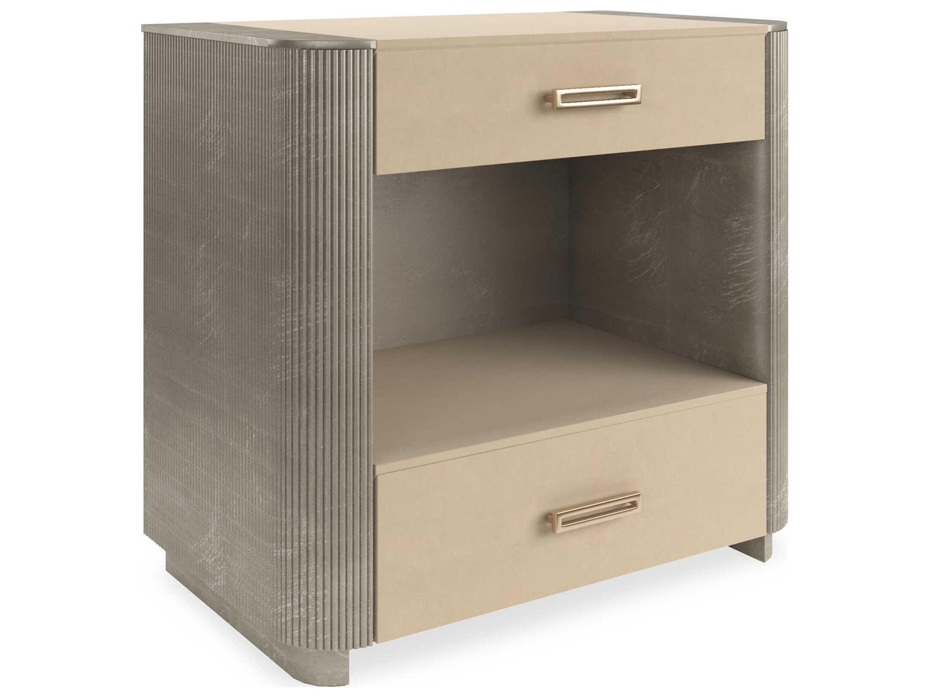 Classic Love 2-Drawers Brown Birch Wood Nightstand