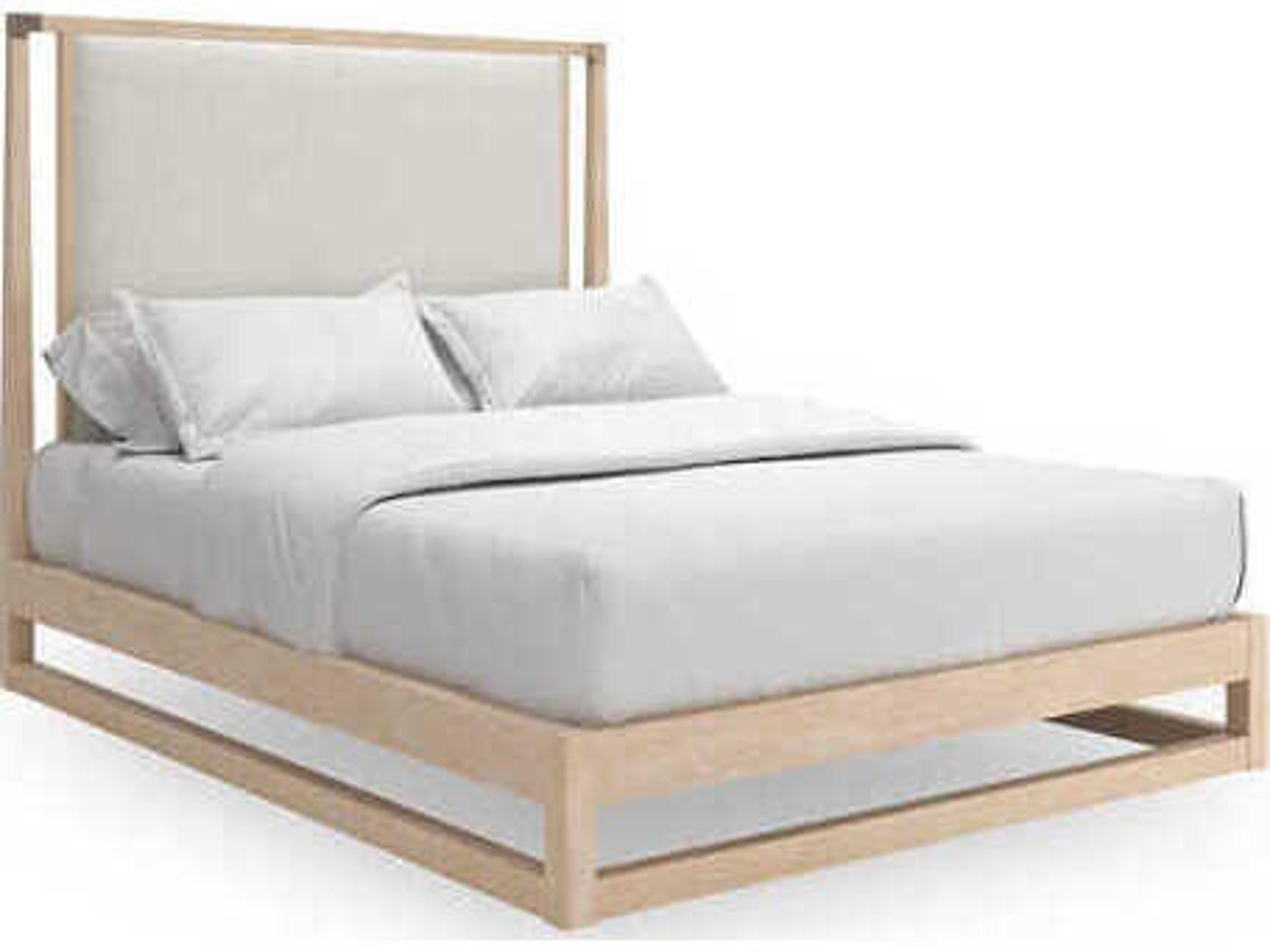 Caracole Classic Pinstripe Oak Wood Queen Platform Bed