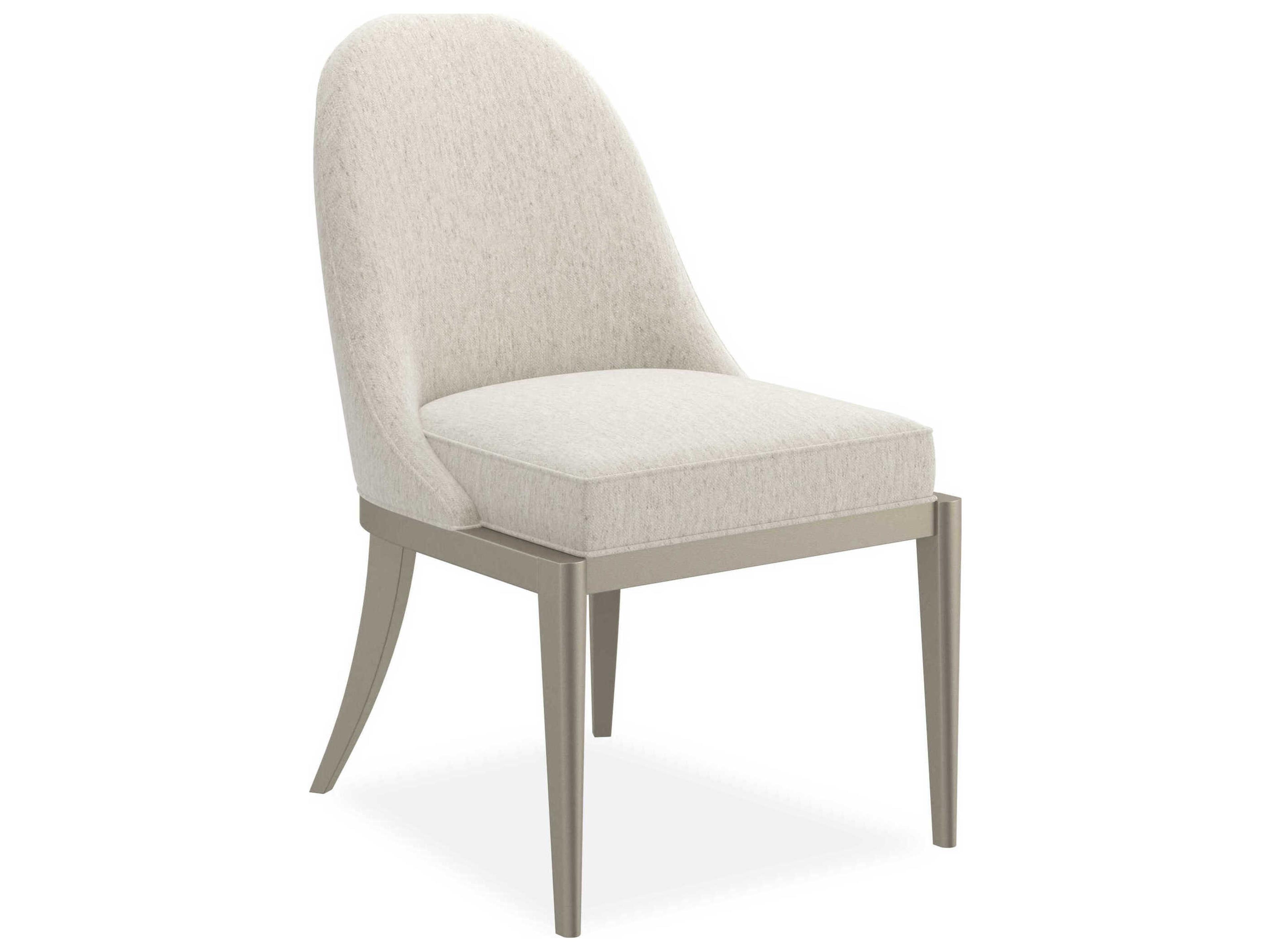 Classic Natural Choice Birch Wood White Upholstered Armless Dining Chair