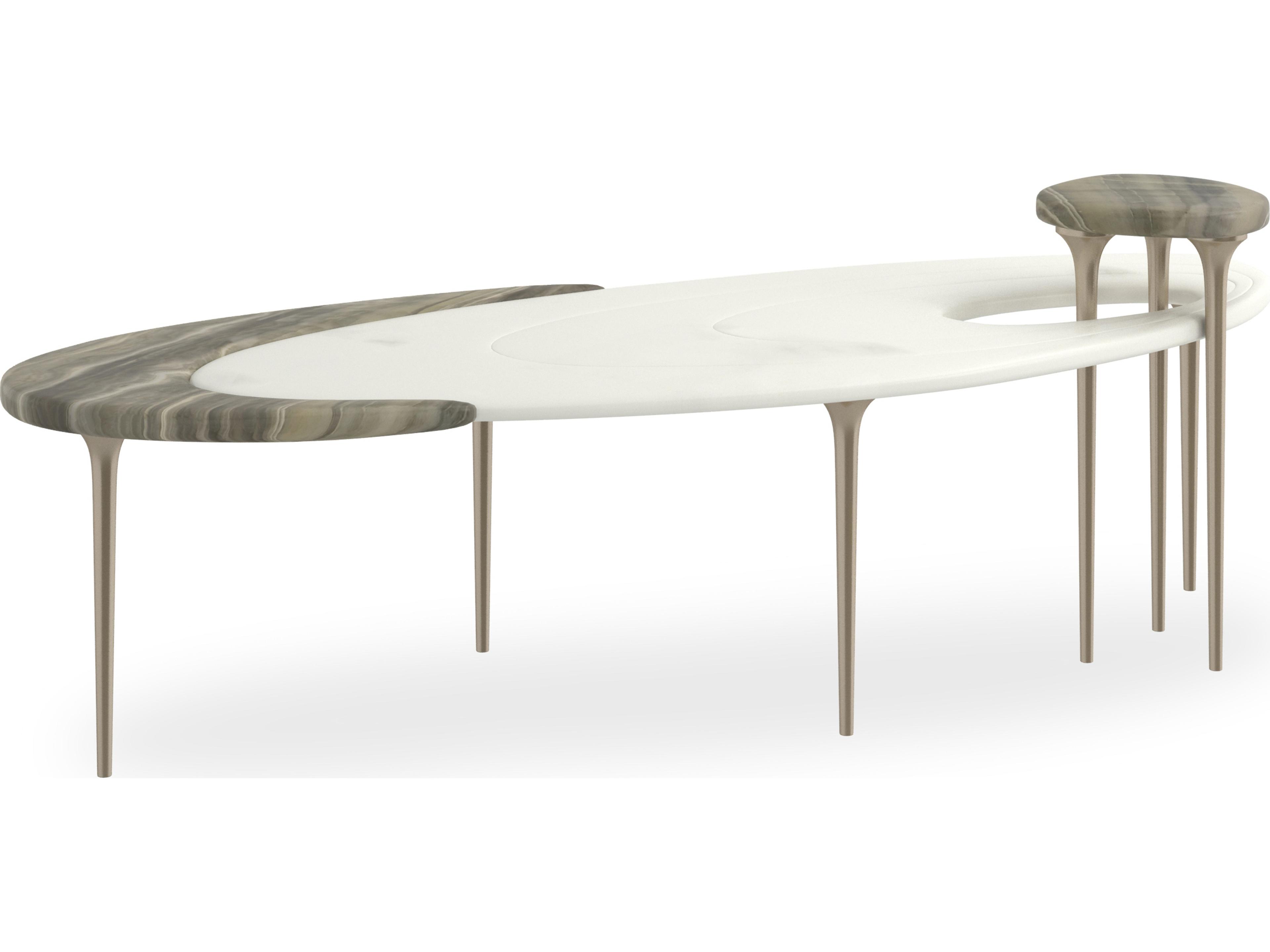 Classic Resonance Oval Stone Coffee Table