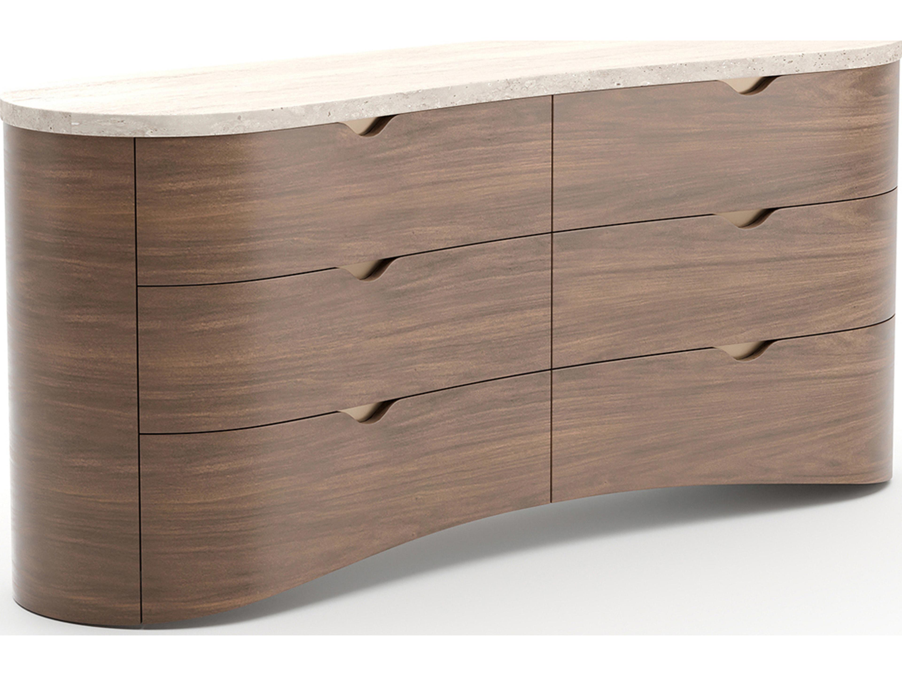 Fleur 6-Drawers Brown Double Dresser