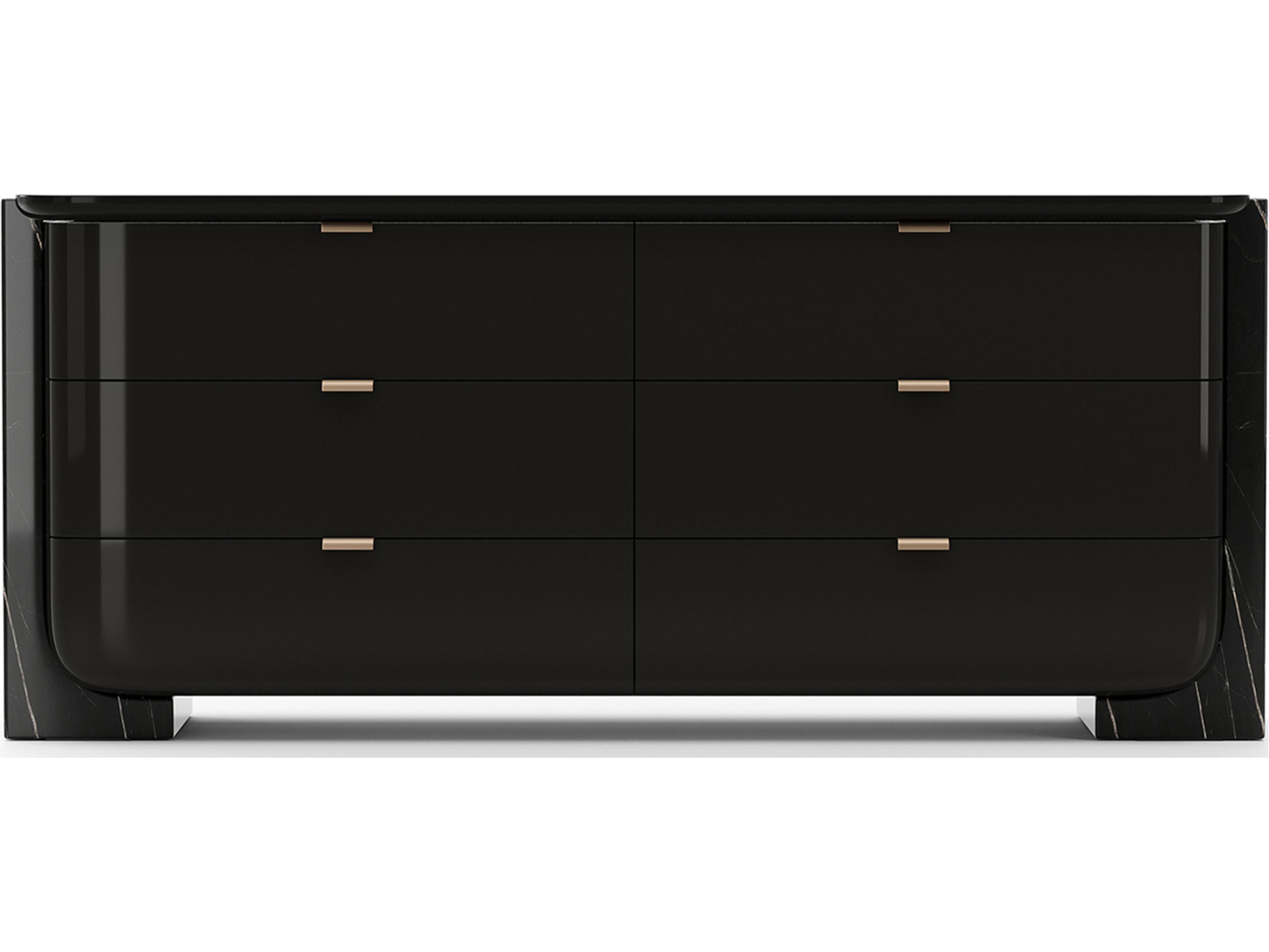 Caracole Overlap 6-Drawers Black Double Dresser
