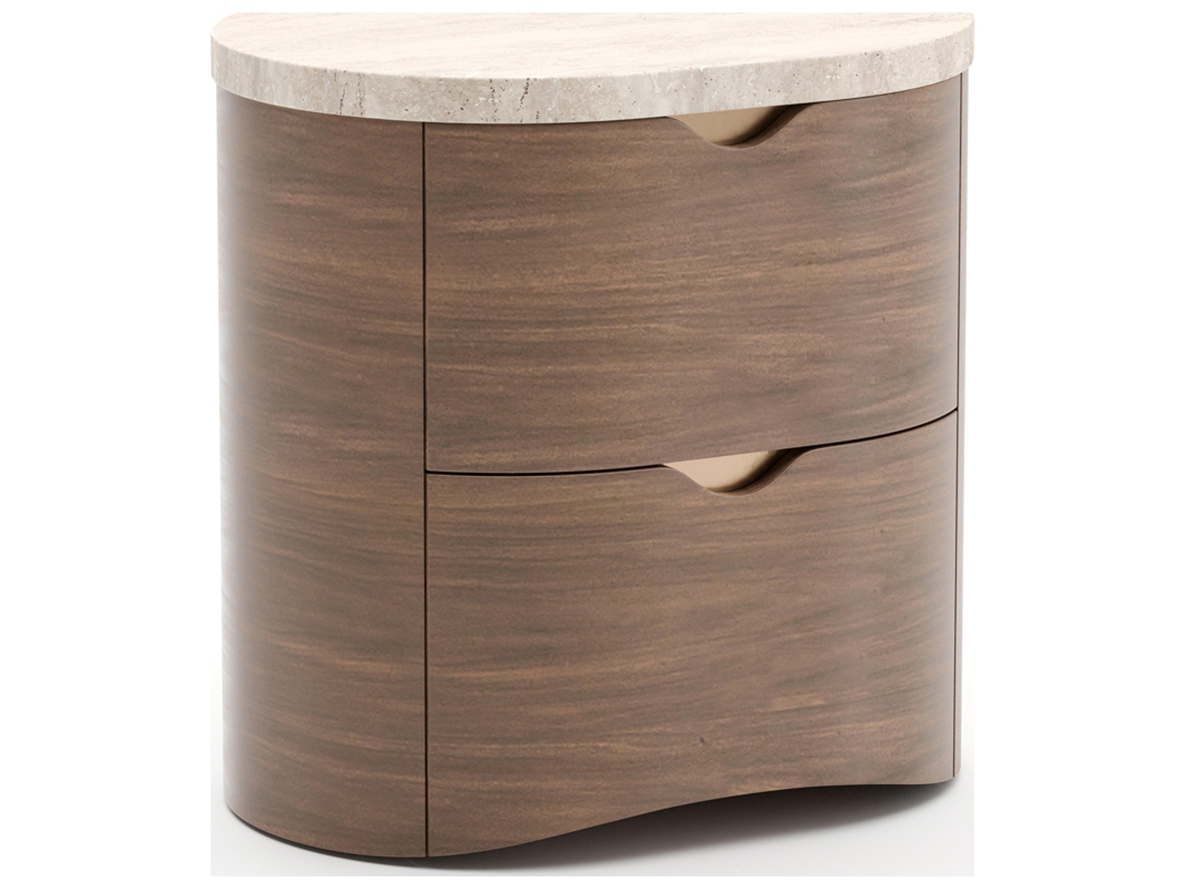 Fleur 2-Drawers Brown Nightstand
