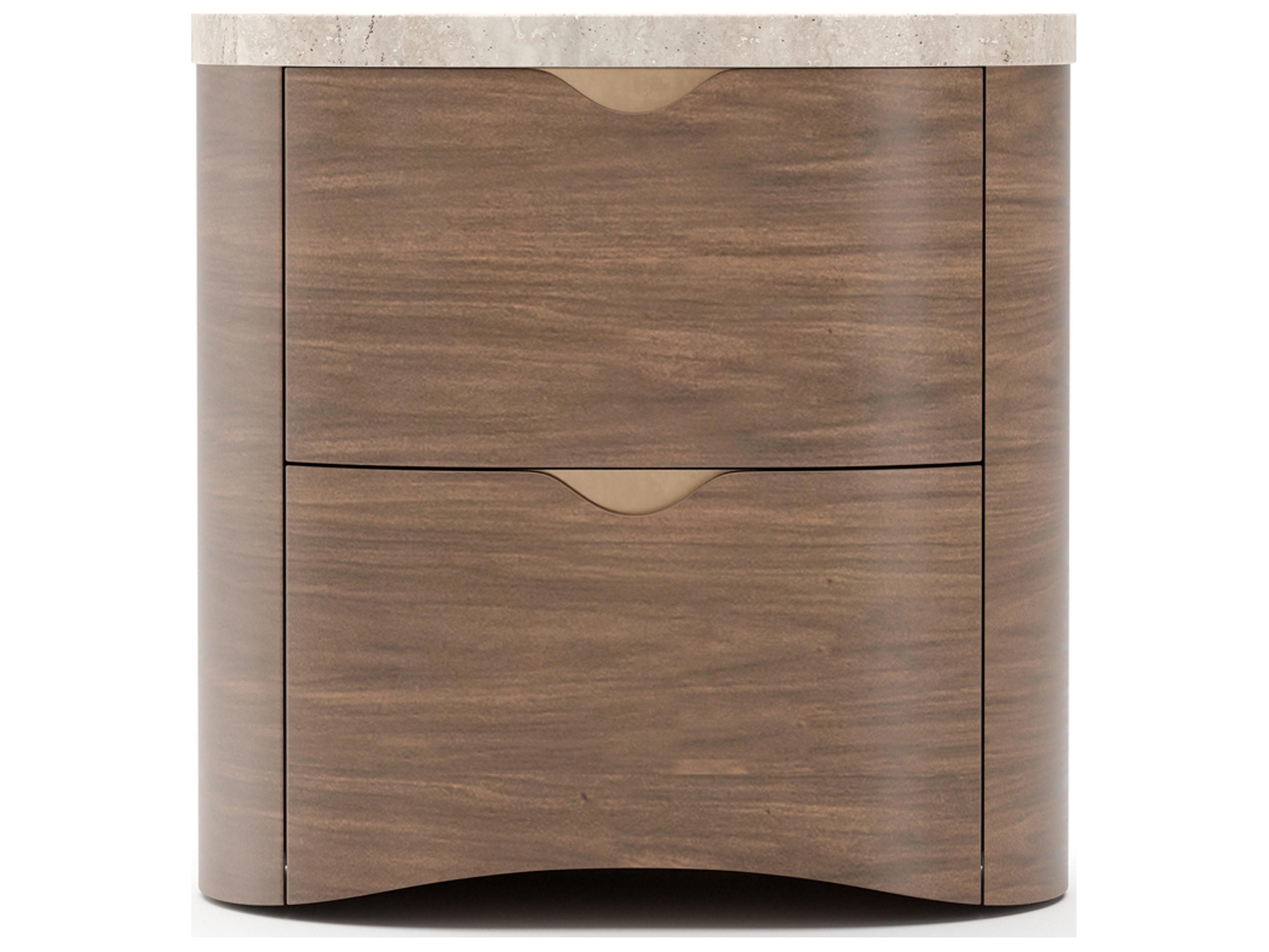 Caracole Fleur 2-Drawers Brown Nightstand