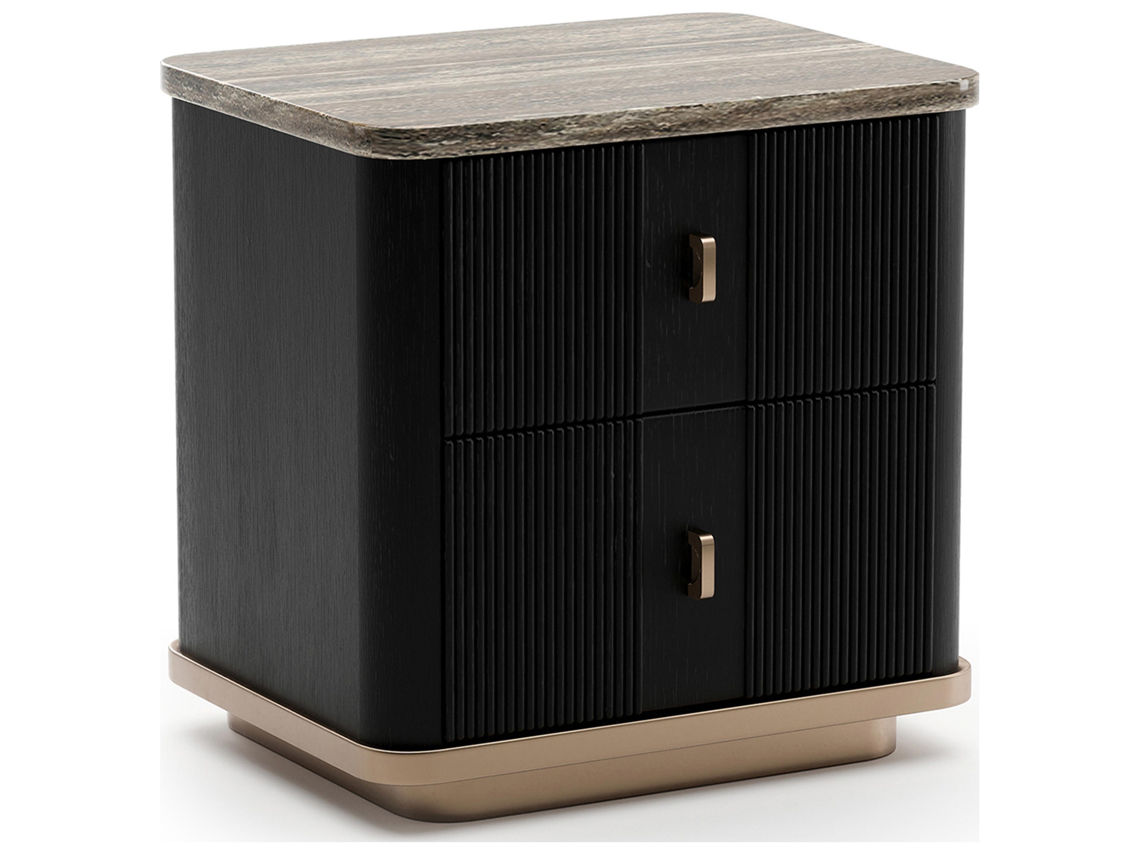Rhythm 2-Drawers Black Nightstand