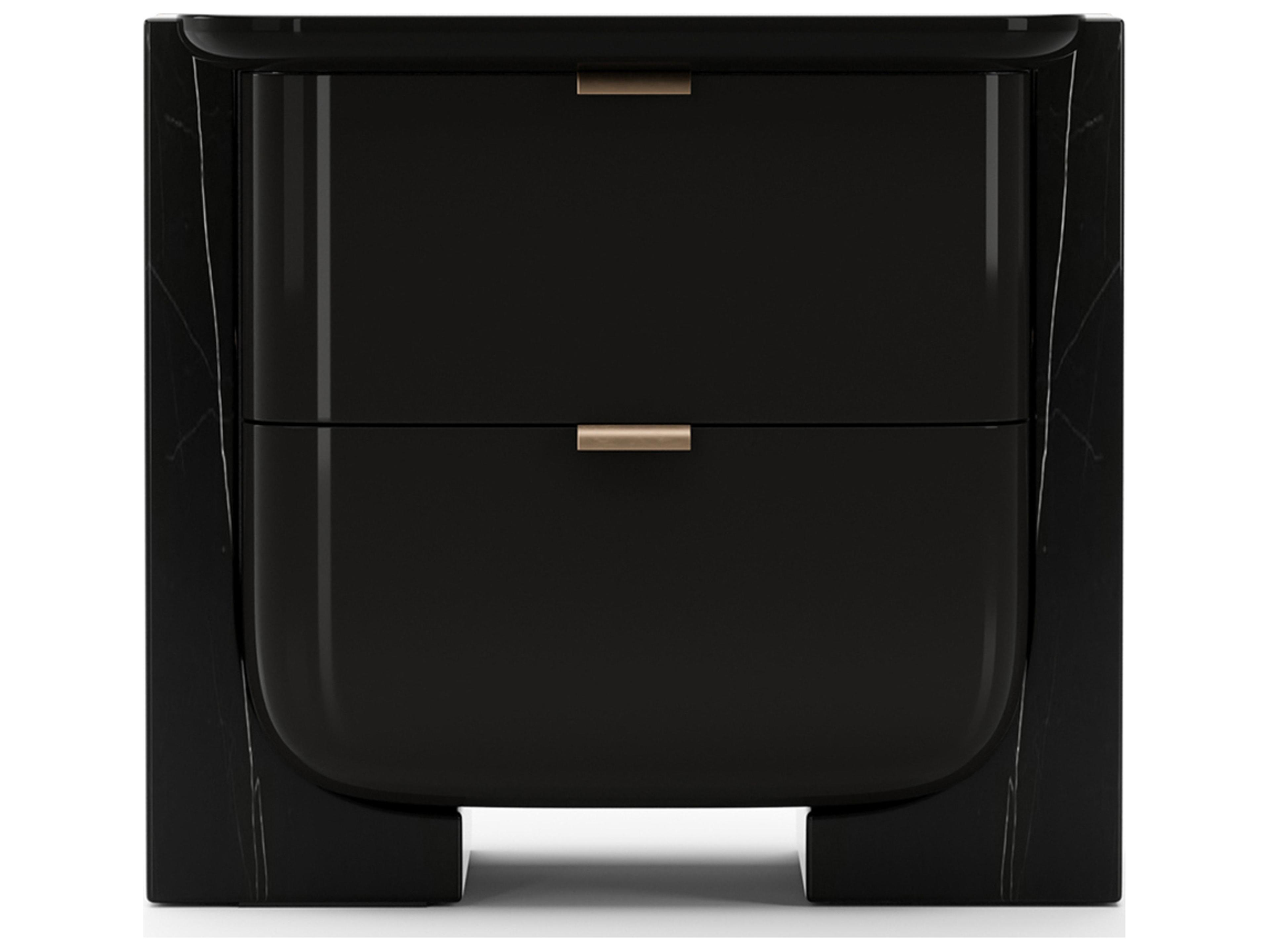 Caracole Overlap 2-Drawers Black Nightstand