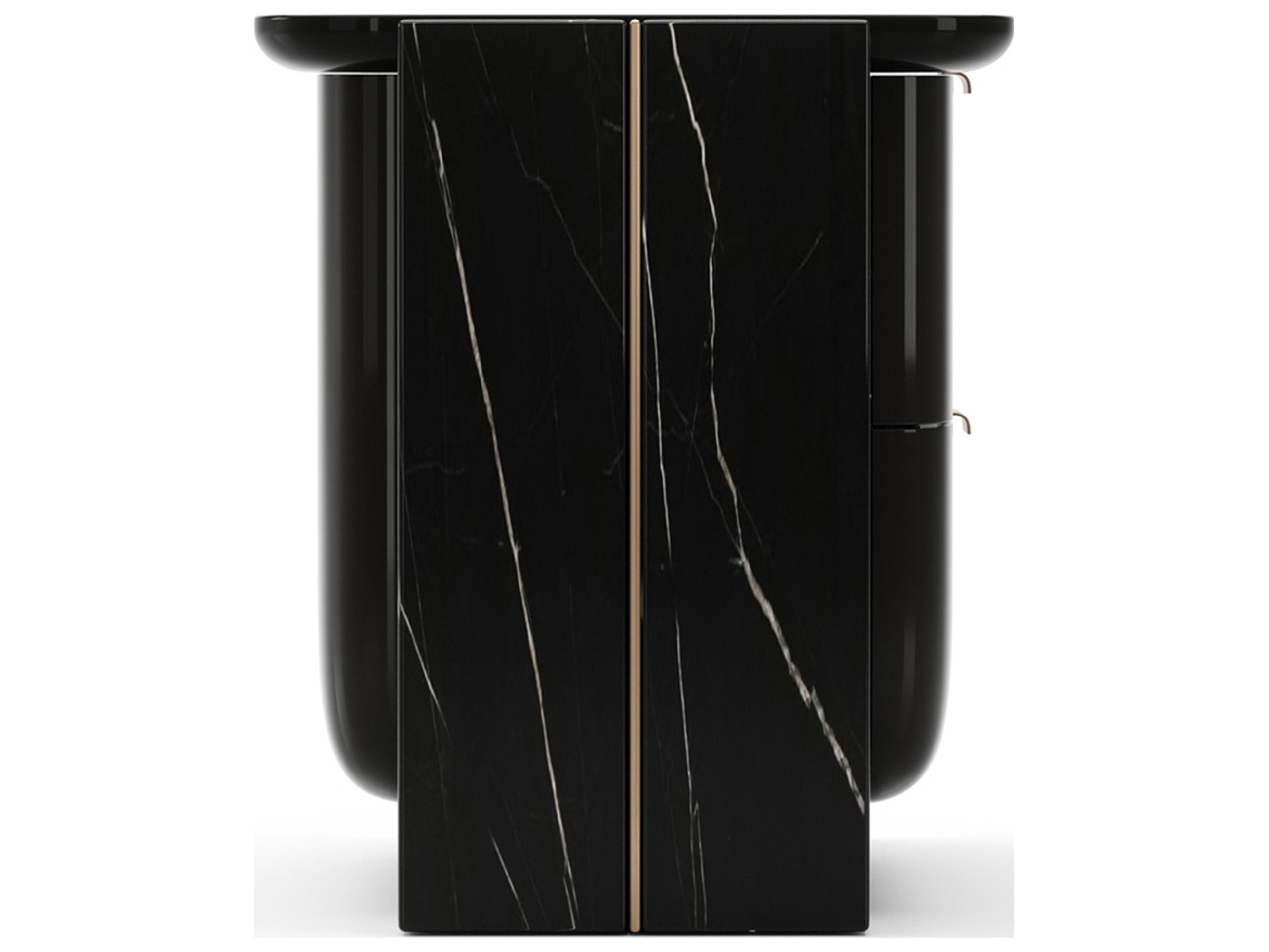 Caracole Overlap 2-Drawers Black Nightstand