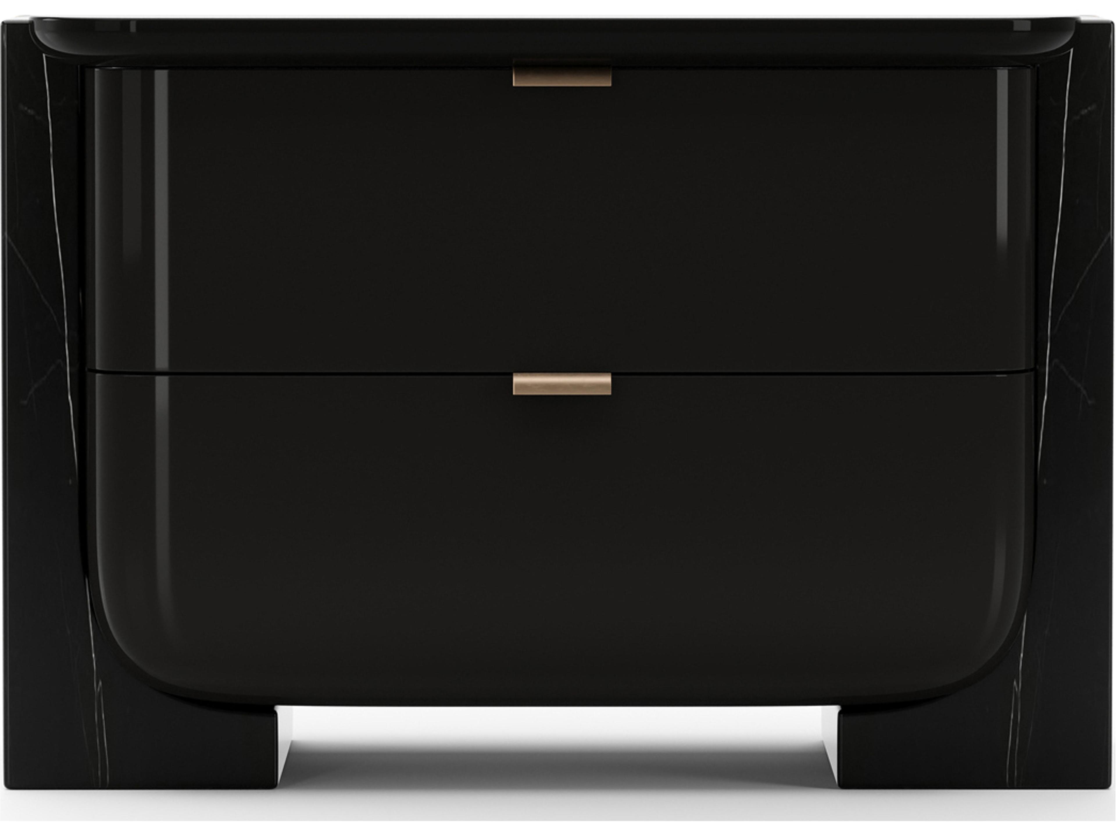 Caracole Overlap 2-Drawers Black Nightstand