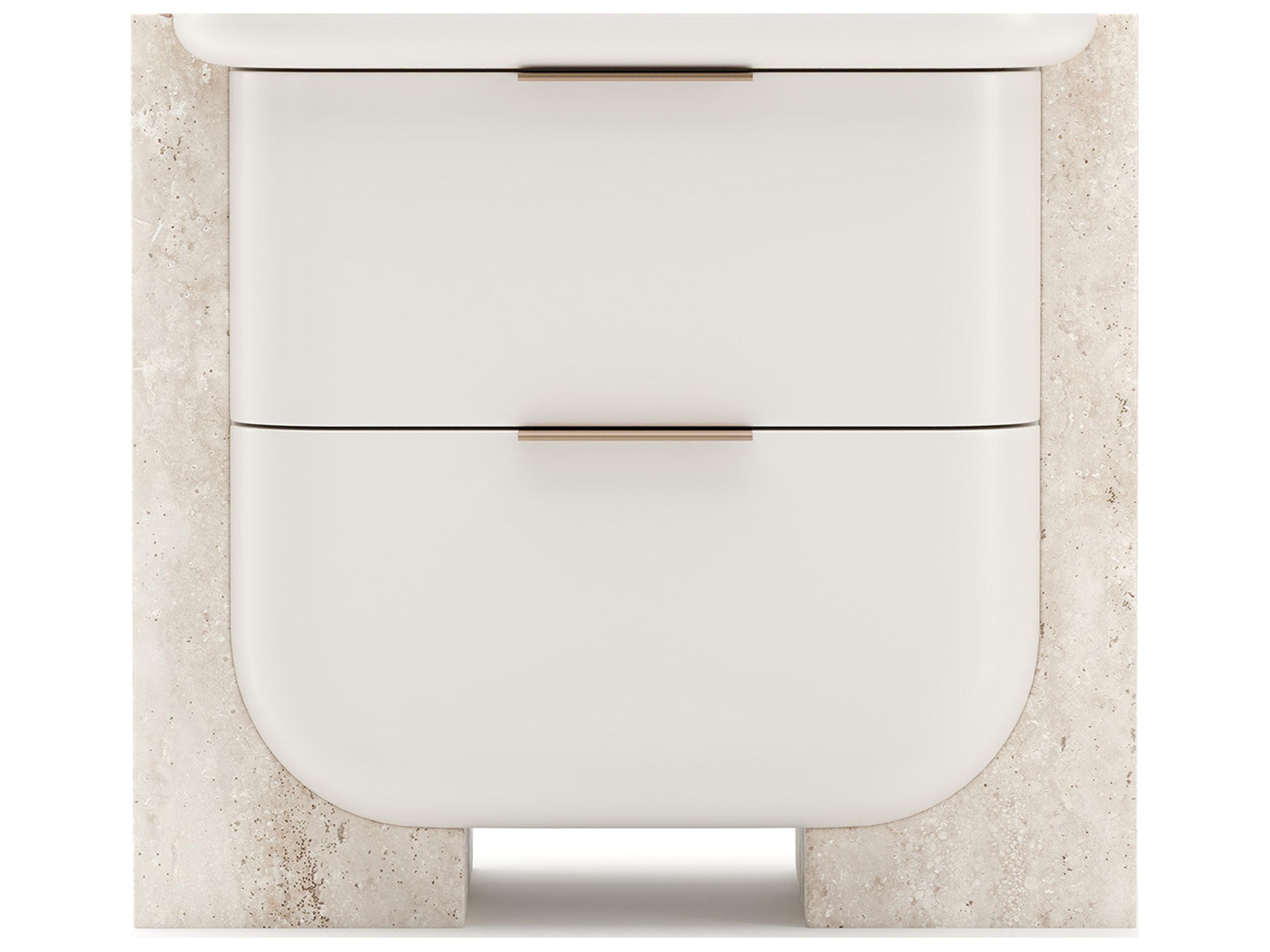 Caracole Overlap 2-Drawers Beige Nightstand