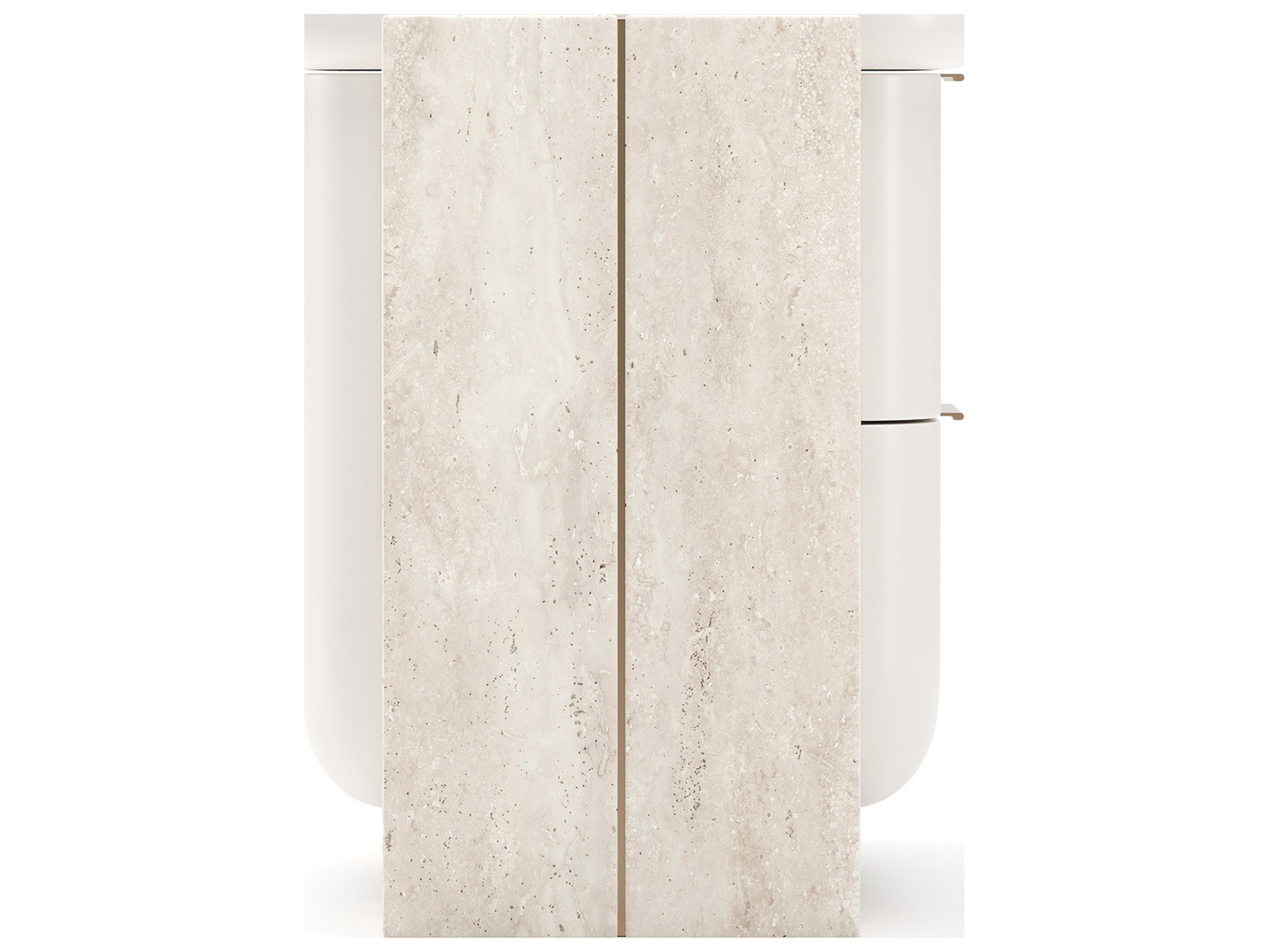 Caracole Overlap 2-Drawers Beige Nightstand