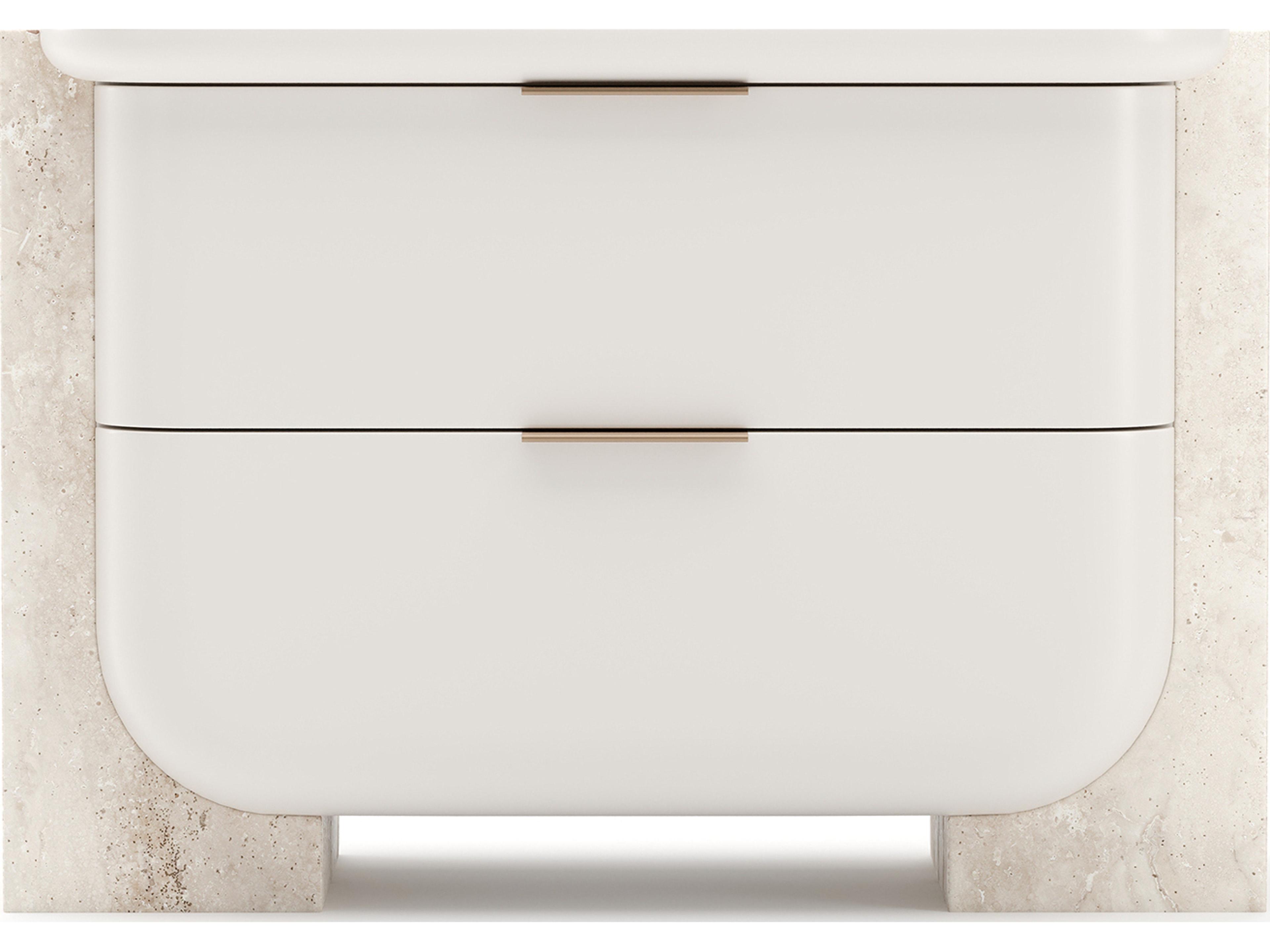 Caracole Overlap 2-Drawers Beige Nightstand