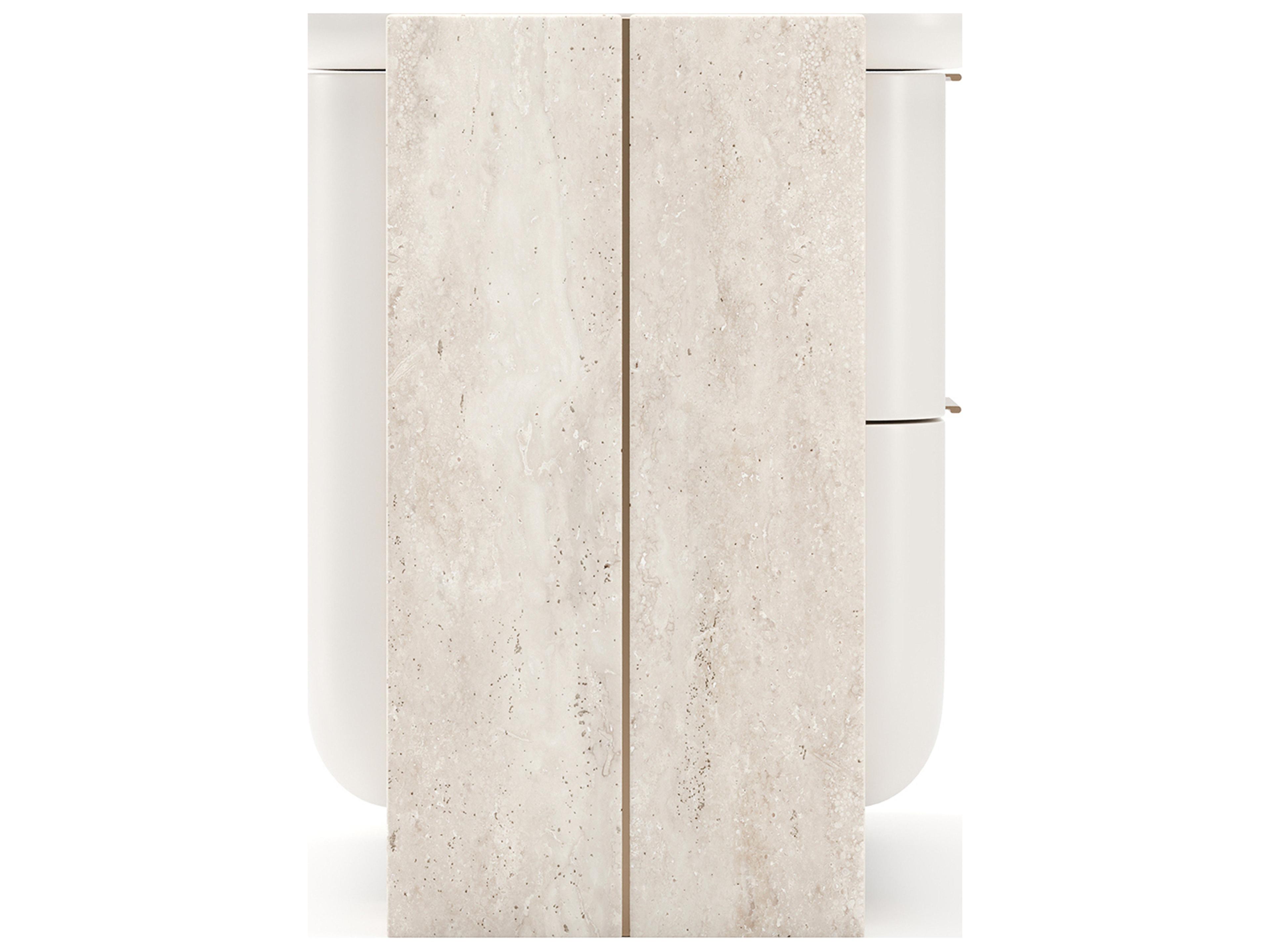 Caracole Overlap 2-Drawers Beige Nightstand