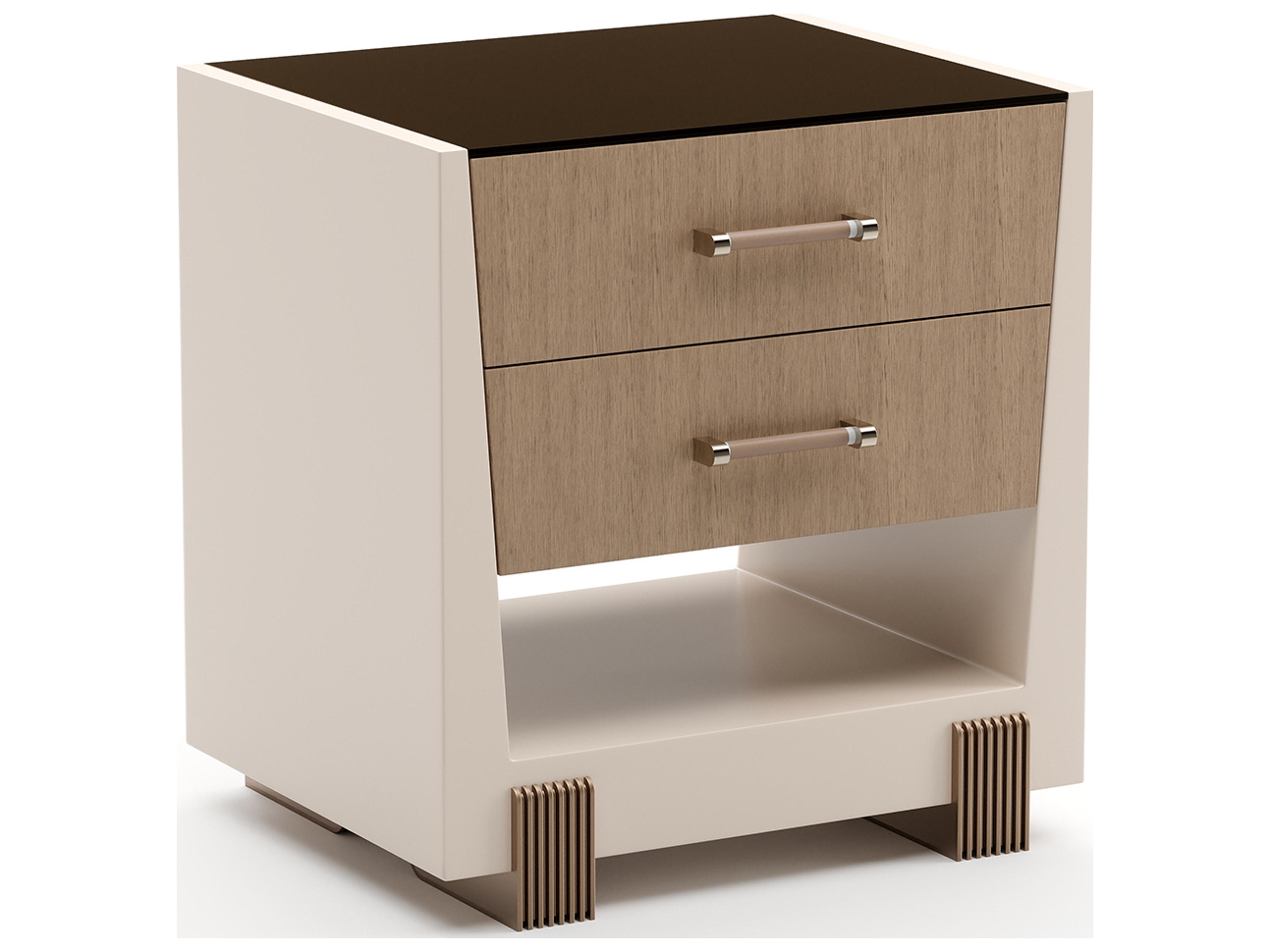 Counter Balance 2-Drawers Brown Nightstand
