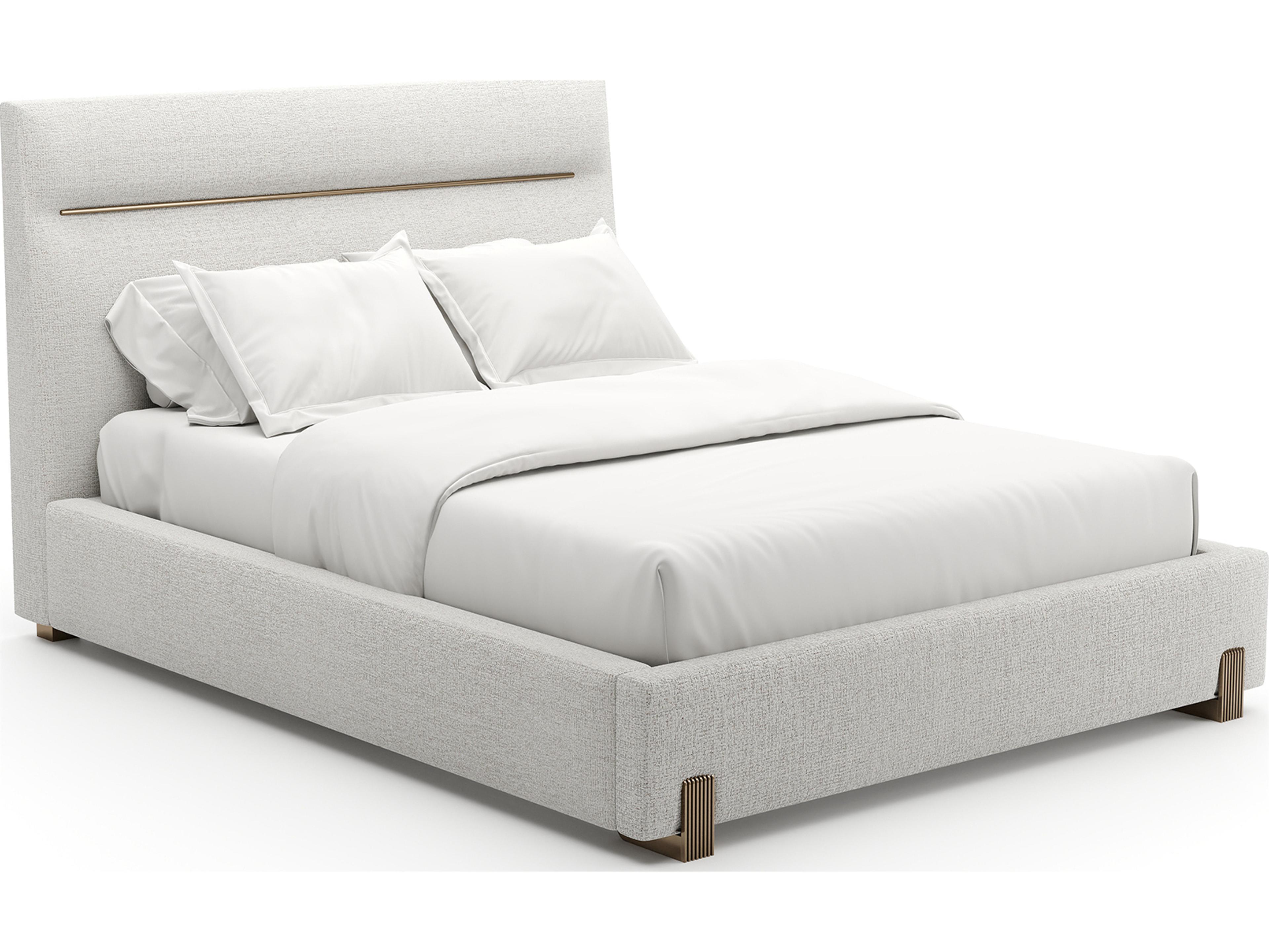 Counter Balance Gray Upholstered Queen Platform Bed