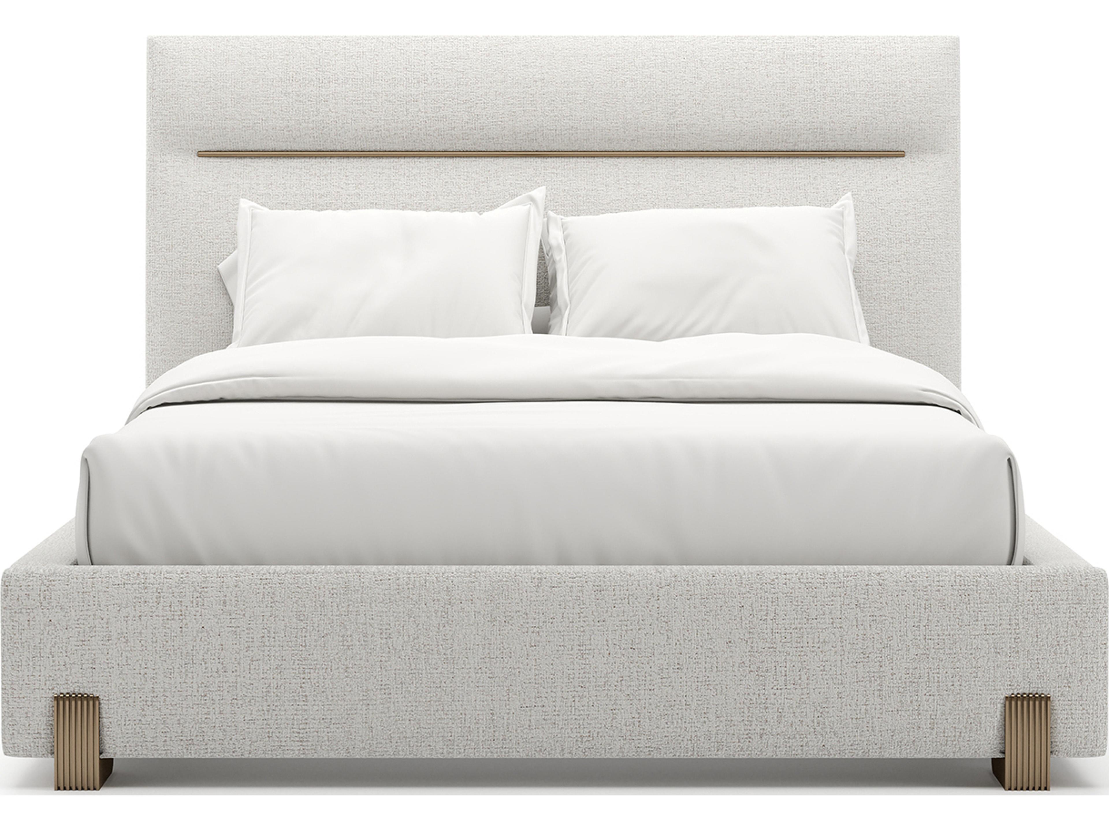 Caracole Counter Balance Gray Upholstered Queen Platform Bed