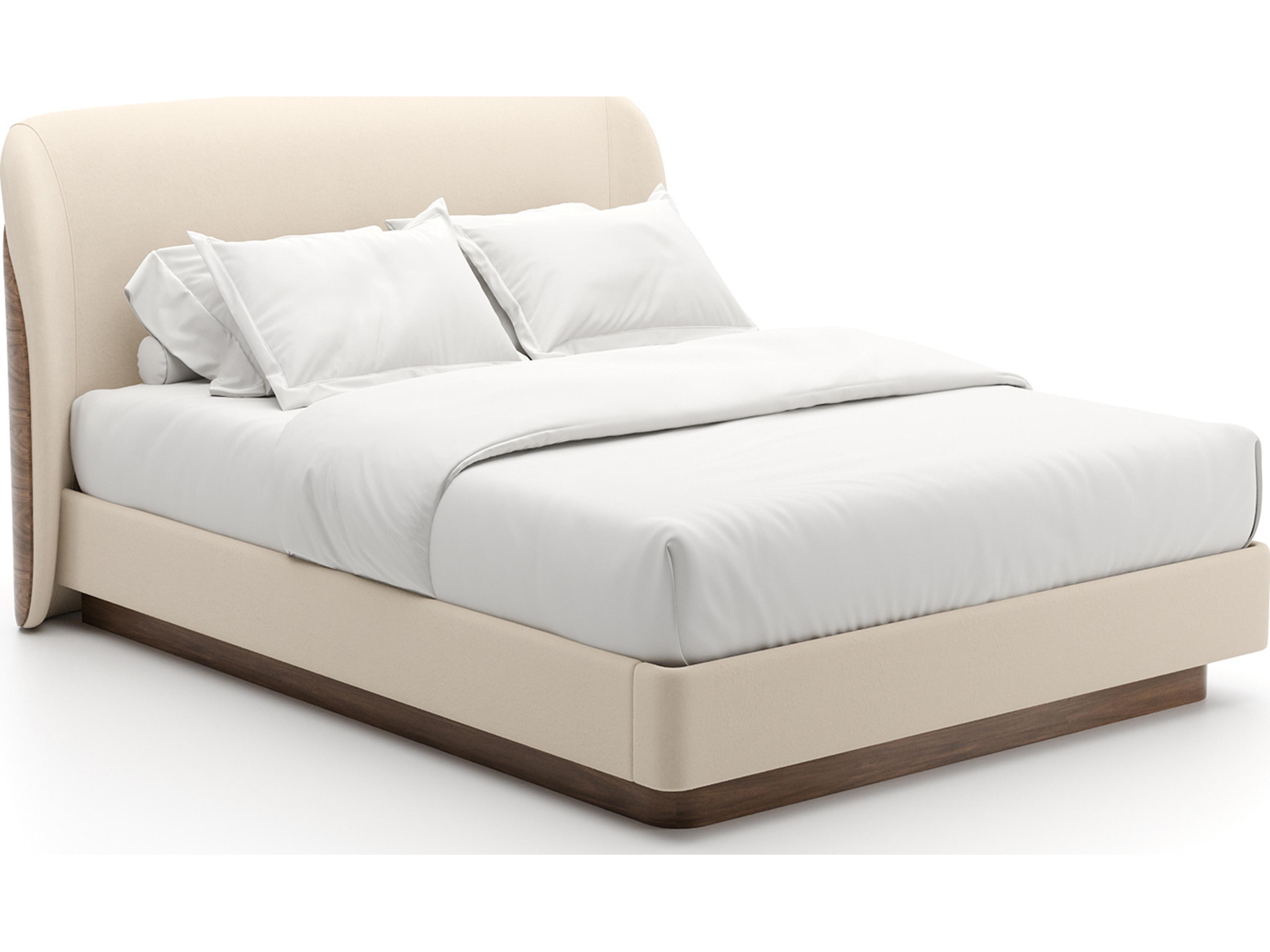 Fleur Champagne Upholstered Queen Platform Bed