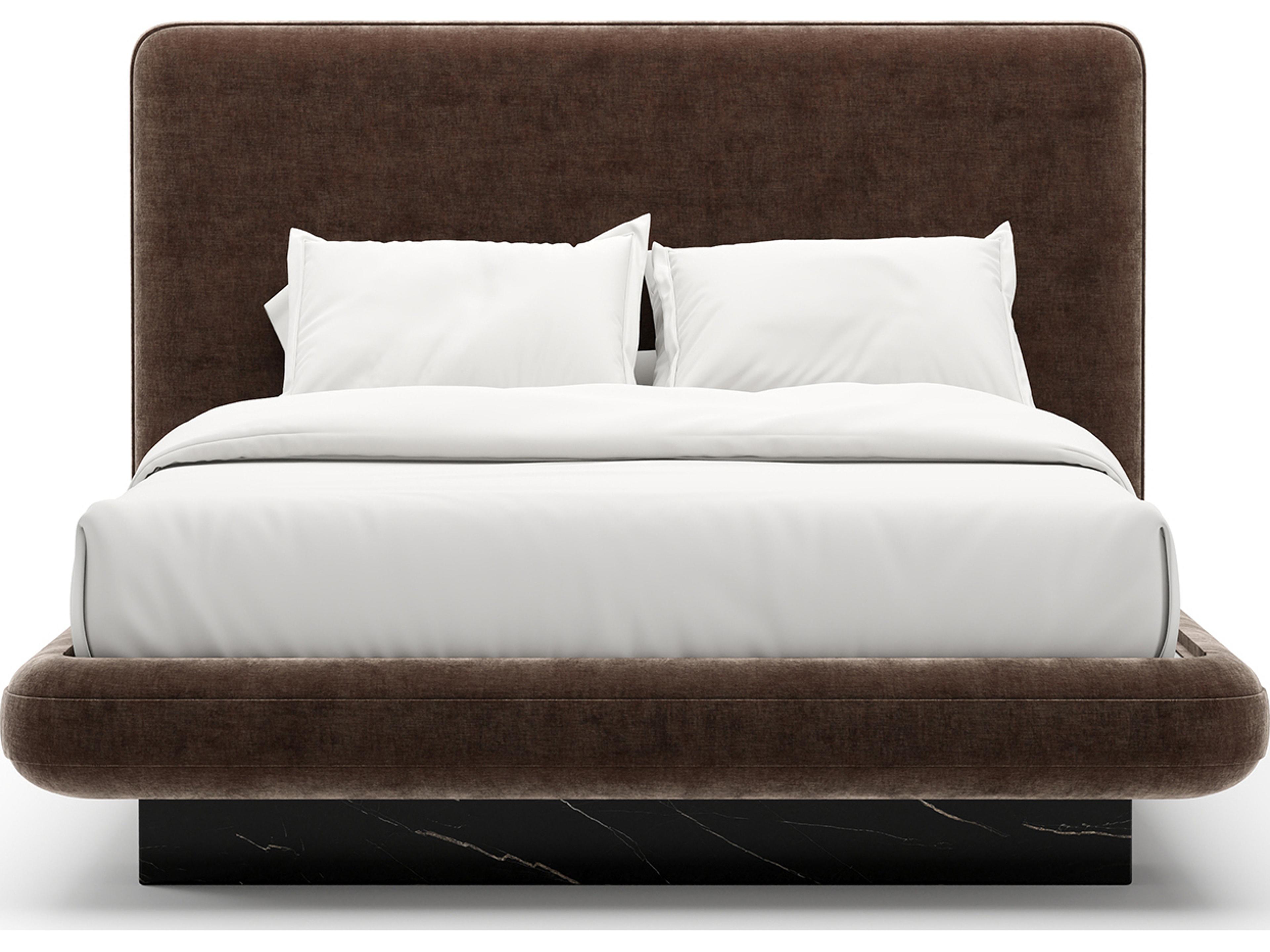 Caracole Overlap Brown Upholstered Queen Platform Bed