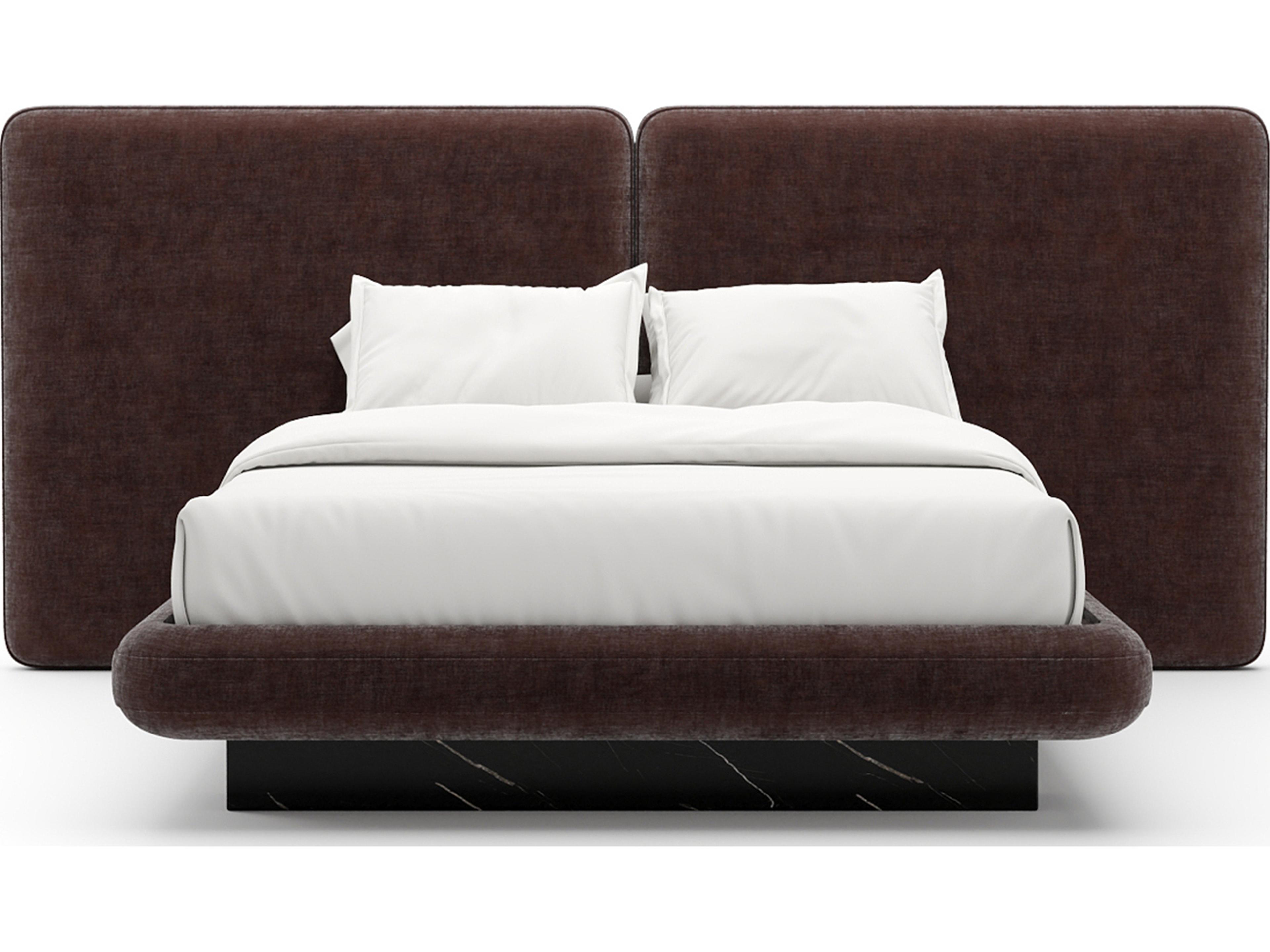 Caracole Overlap Brown Upholstered Queen Platform Bed