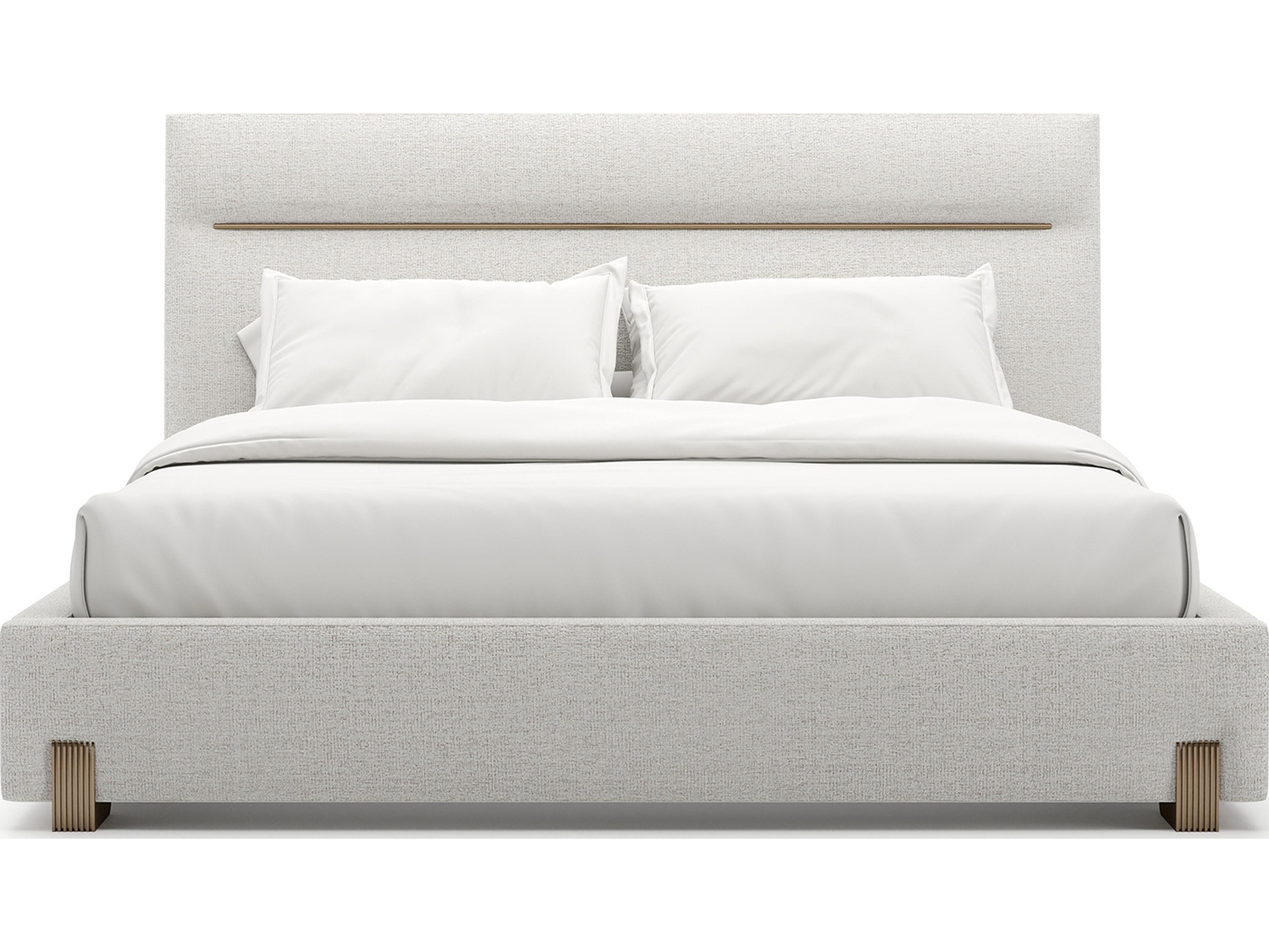 Caracole Counter Balance Gray Upholstered King Platform Bed