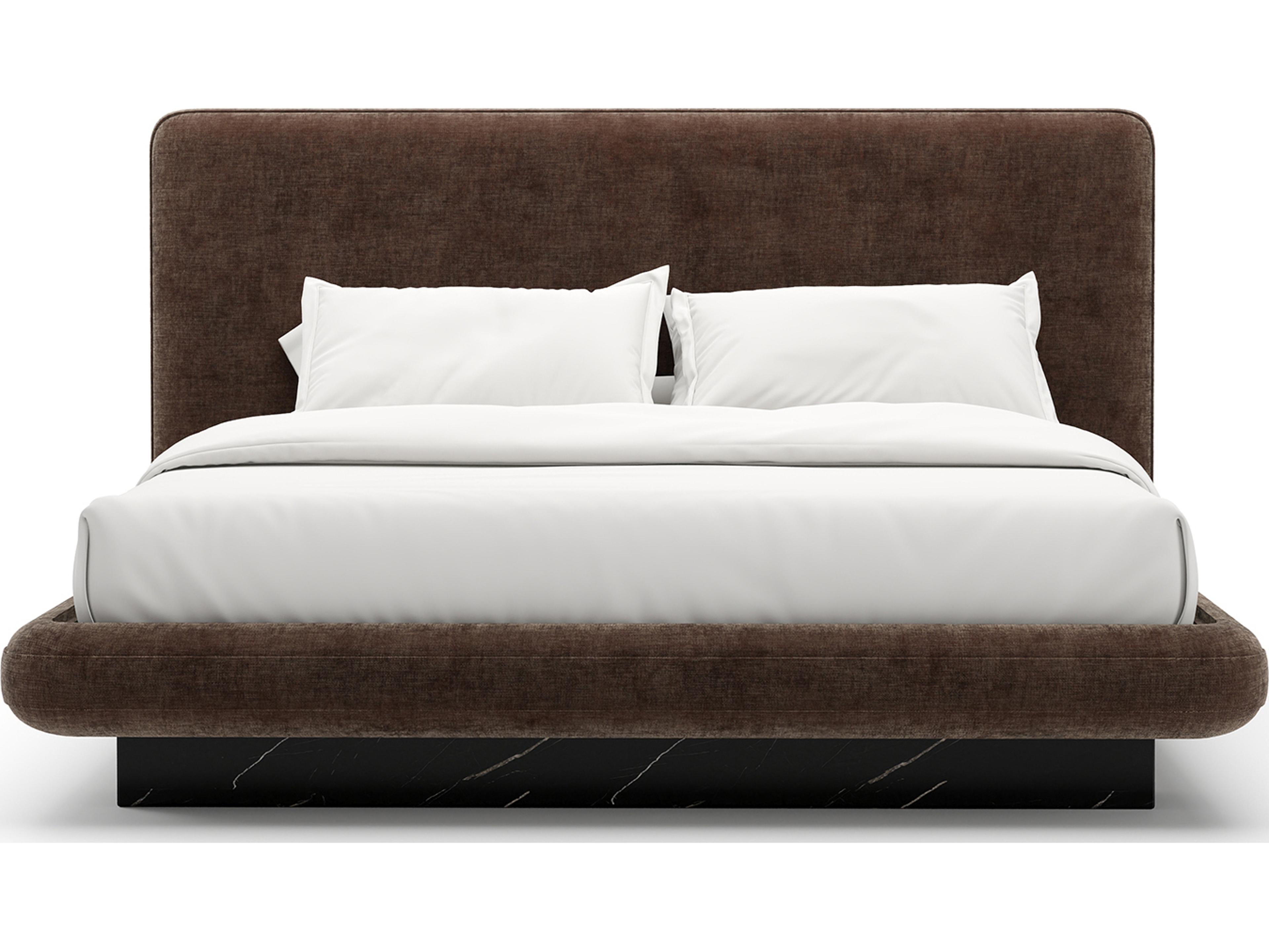 Caracole Overlap Brown Upholstered King Platform Bed